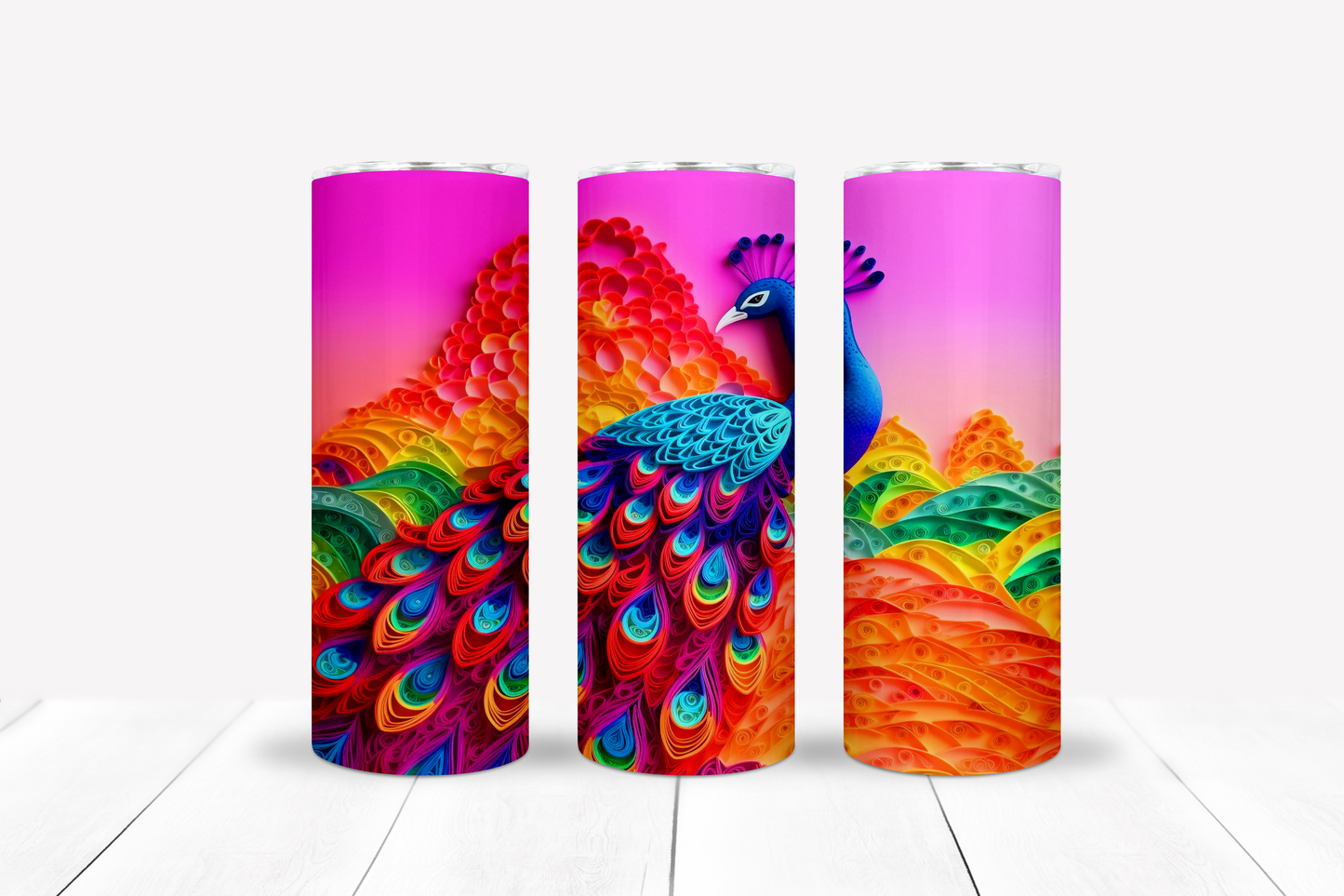 Peacock 20oz Sublimation Tumbler Image Bundle