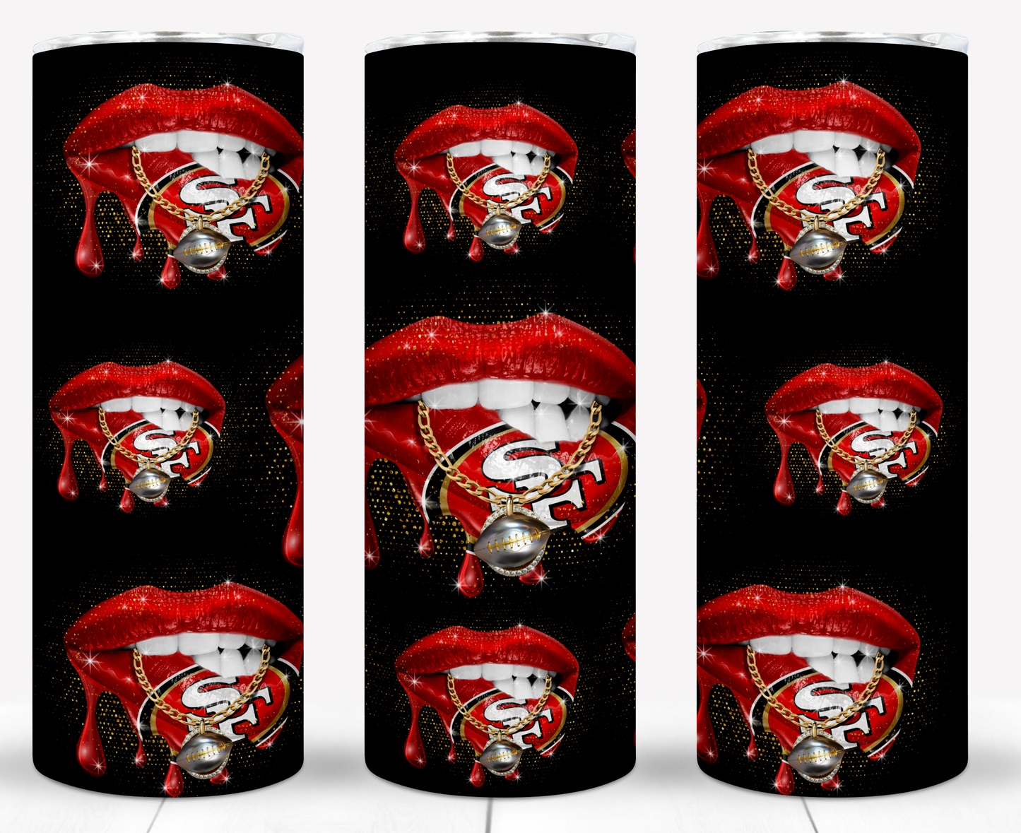 Lips Football 20oz Sublimation Tumbler Image