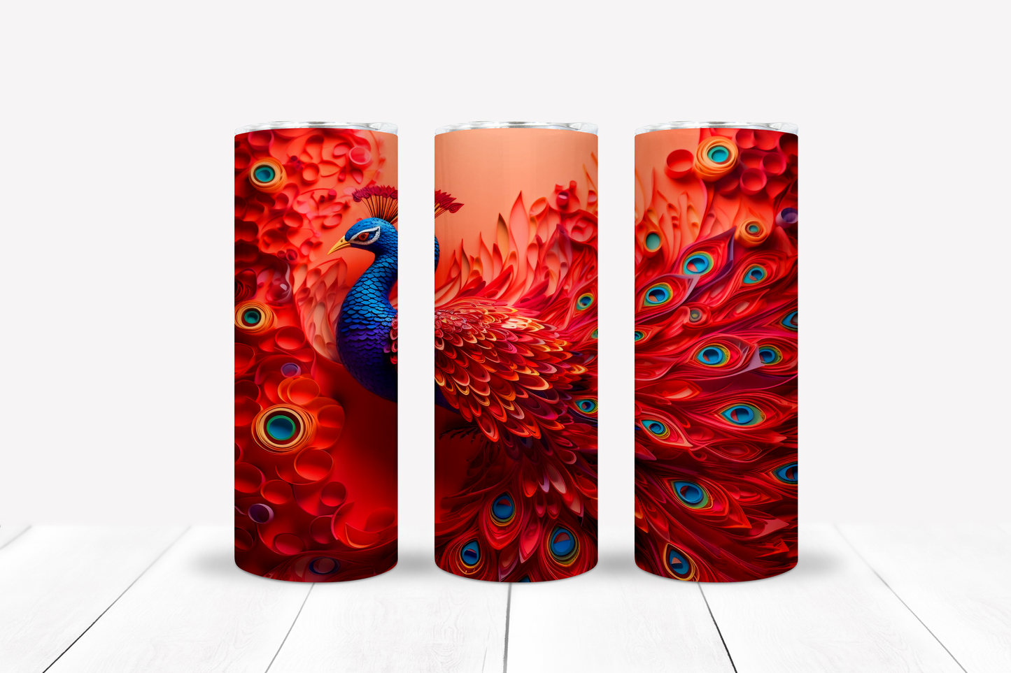 Peacock 20oz Sublimation Tumbler Image Bundle