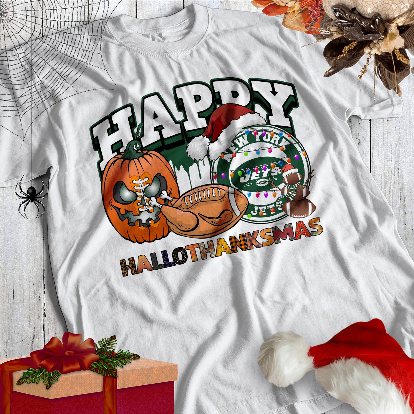 HalloThankMas Football Sublimation/DTF T-Shirt Images