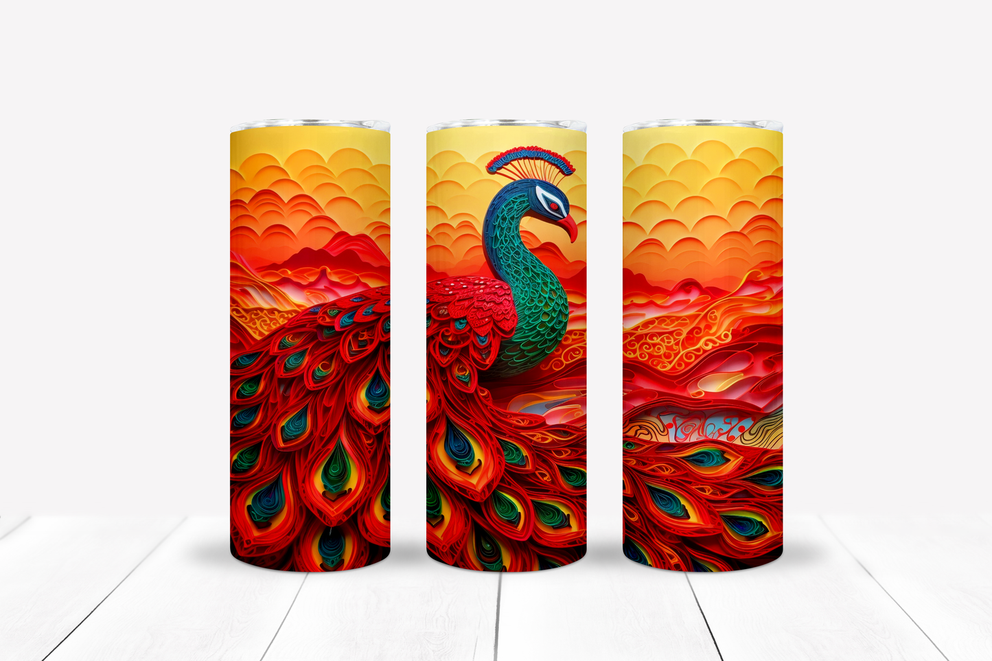 Peacock 20oz Sublimation Tumbler Image Bundle