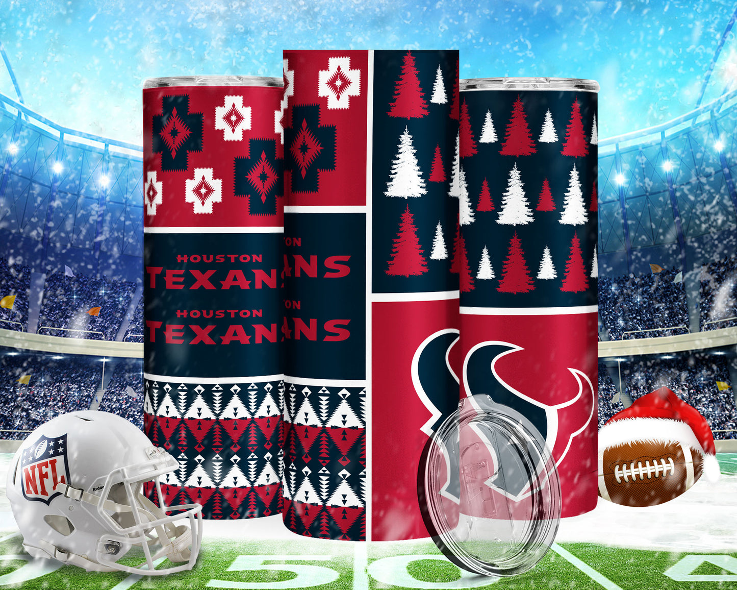 Christmas Football 20oz Sublimation Tumbler Image