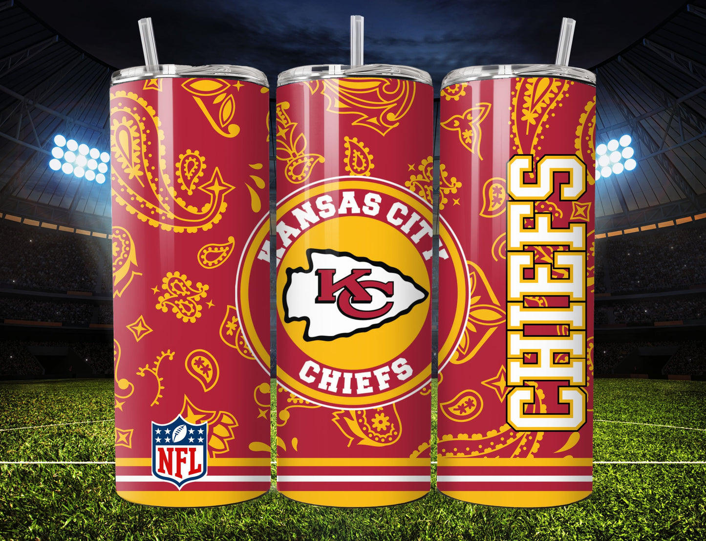 Football 20oz Sublimation Tumbler Image