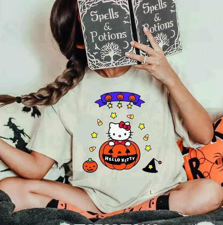 15 Hello Kitty Halloween Sublimation T-Shirt Image Bundle