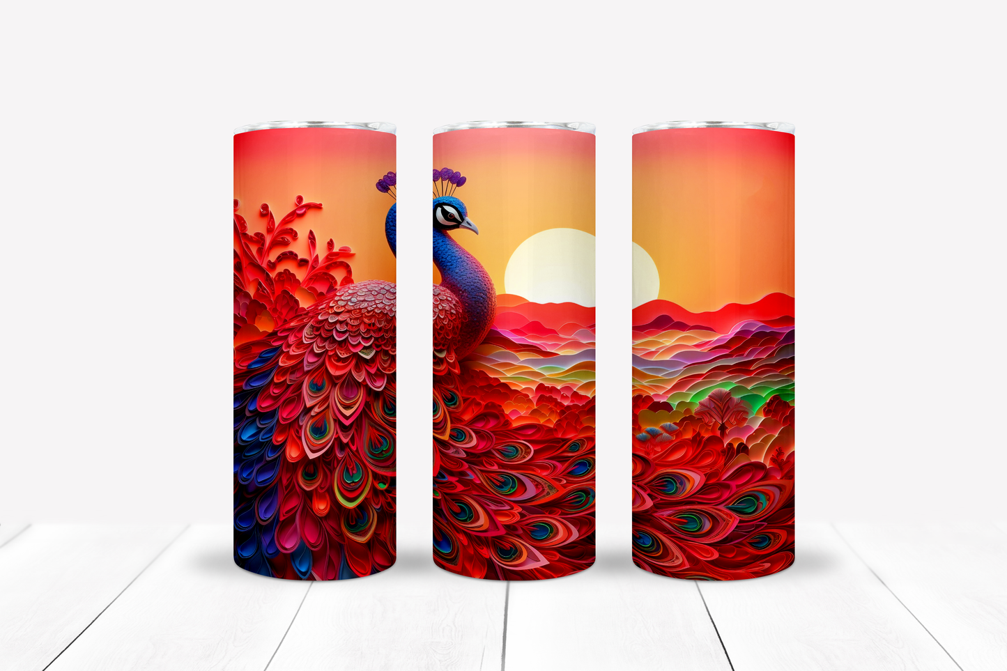 Peacock 20oz Sublimation Tumbler Image Bundle