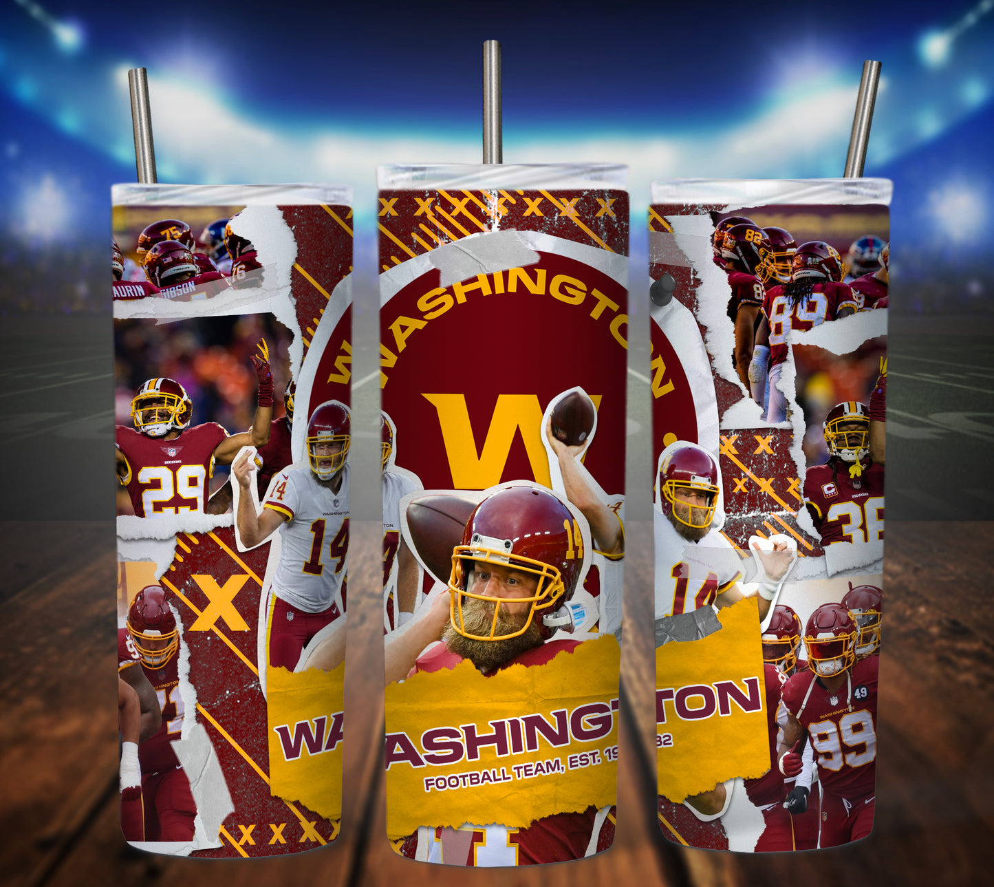 Football 20oz Sublimation Tumbler Image