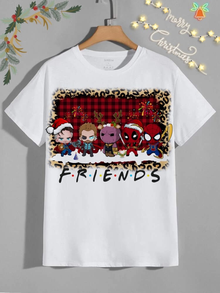 Cute Christmas Friends Sublimation/DTF T-Shirt Image Bundle