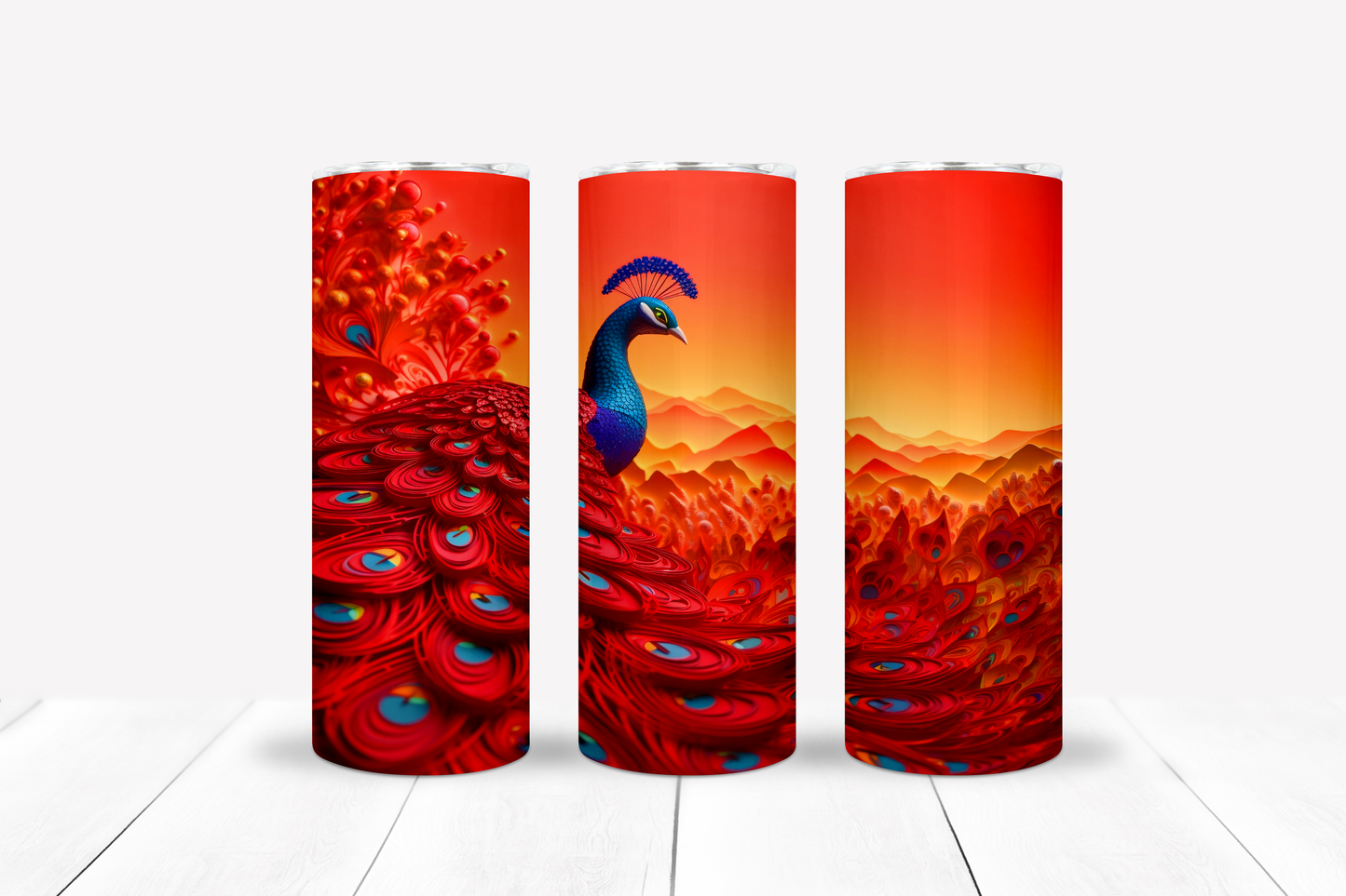 Peacock 20oz Sublimation Tumbler Image Bundle