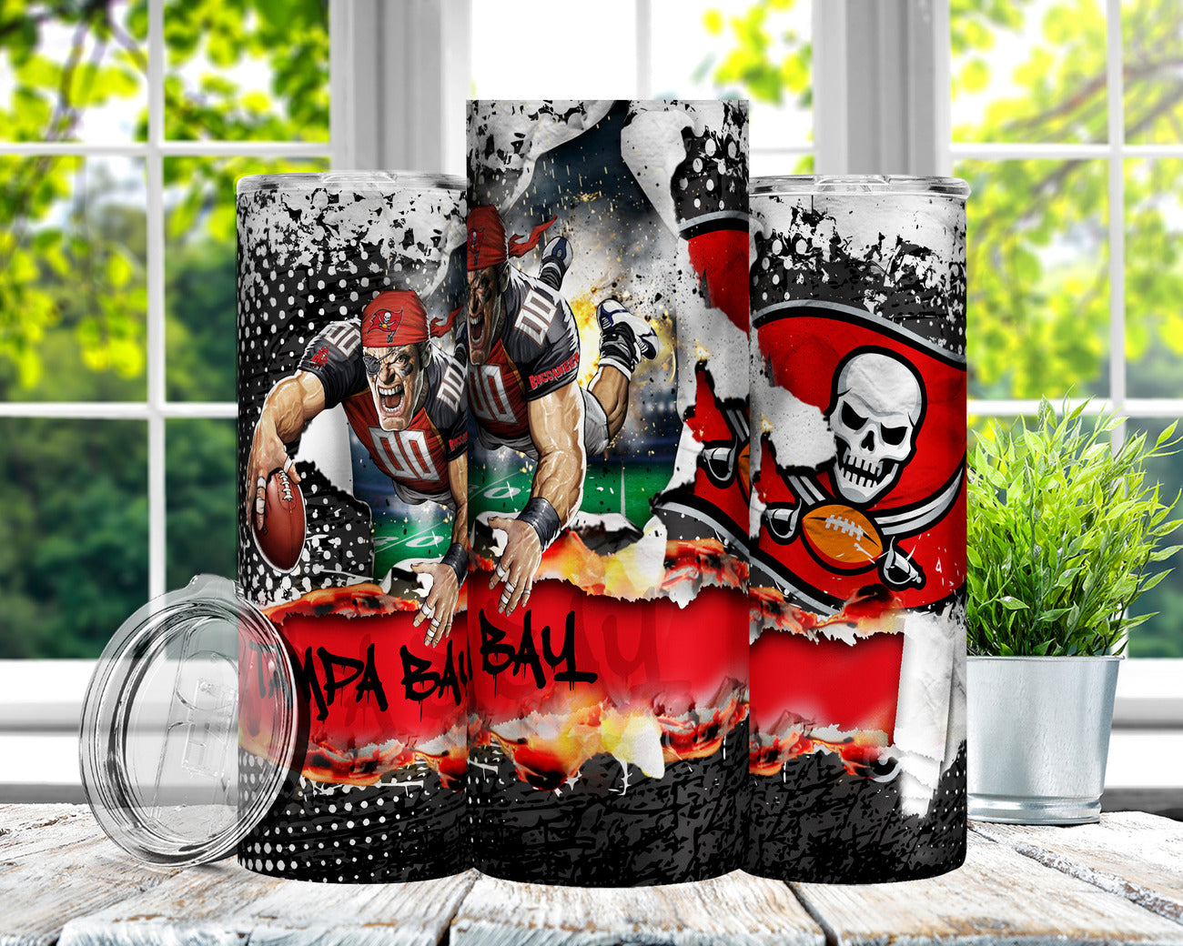 Football 20oz Sublimation Tumbler Image