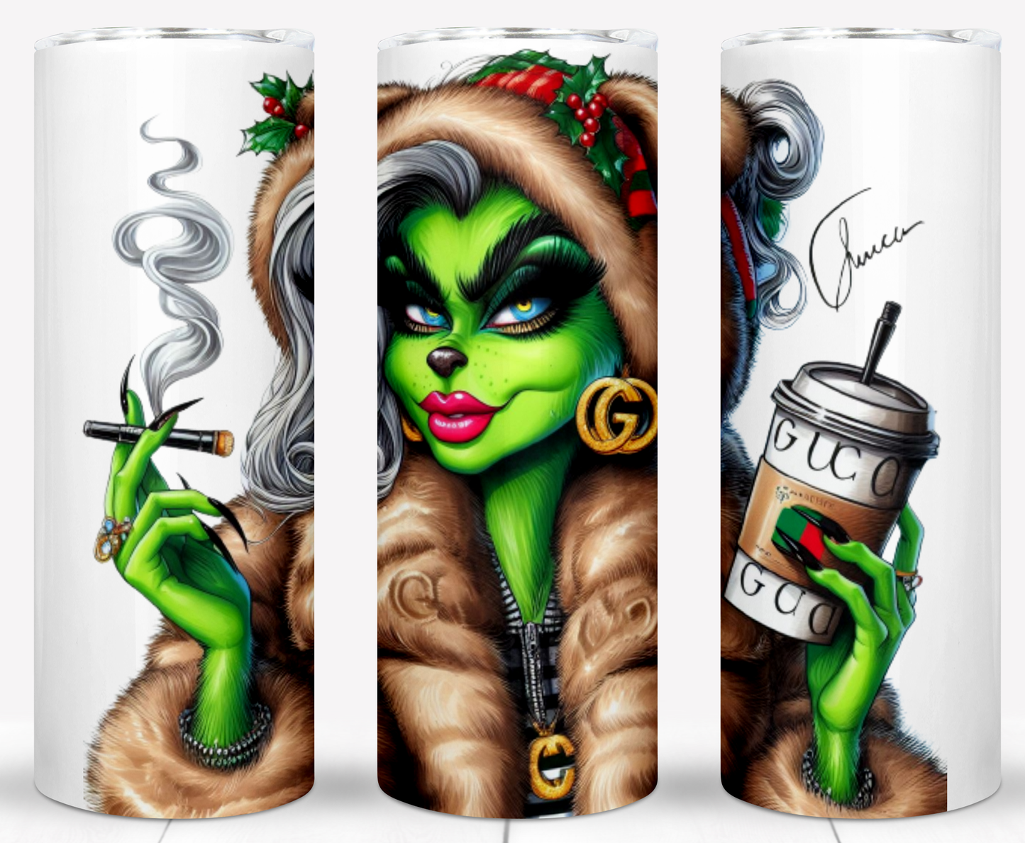 30+ Christmas Brand Grinch Sublimation 20oz Tumbler Images Bundle