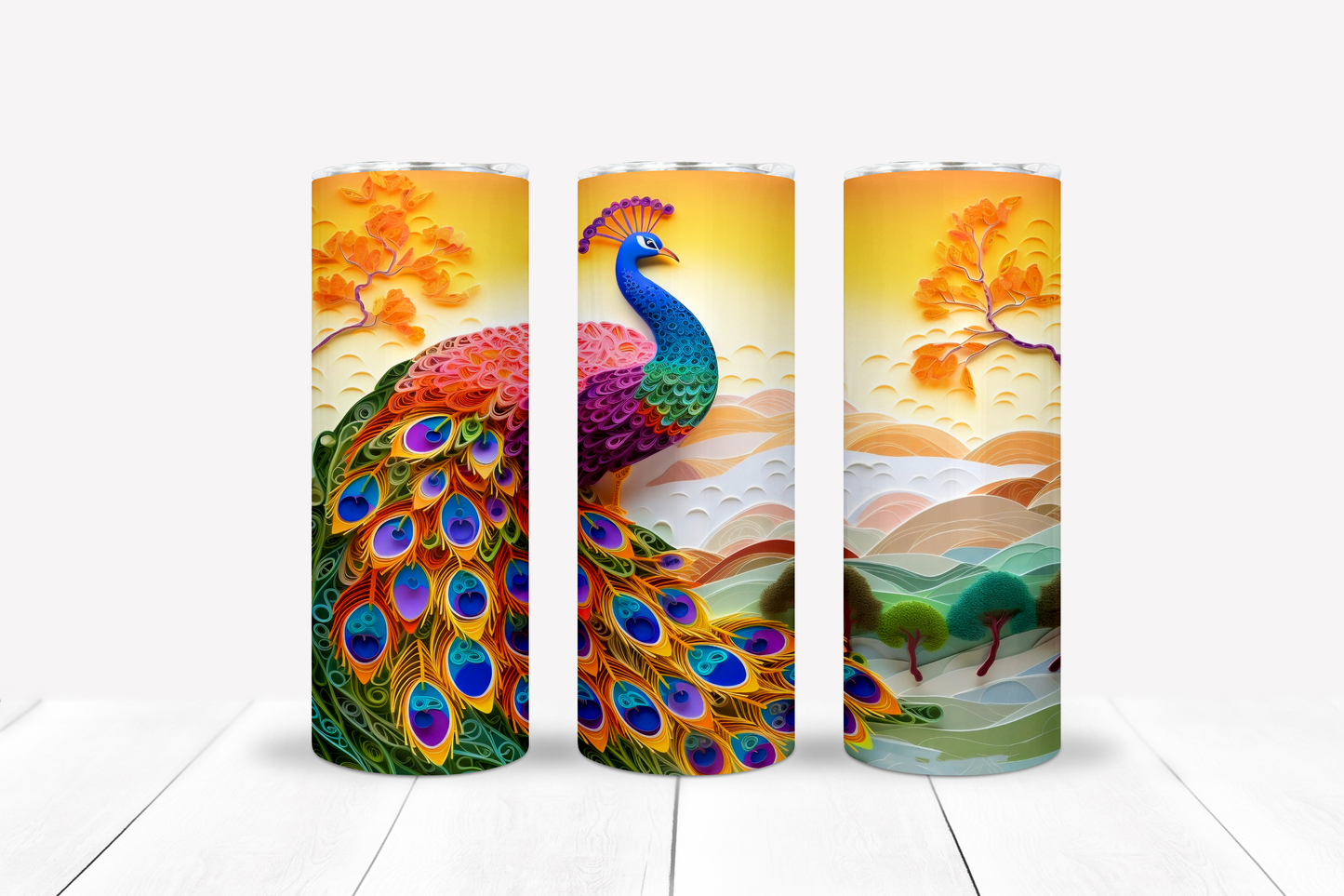 Peacock 20oz Sublimation Tumbler Image Bundle