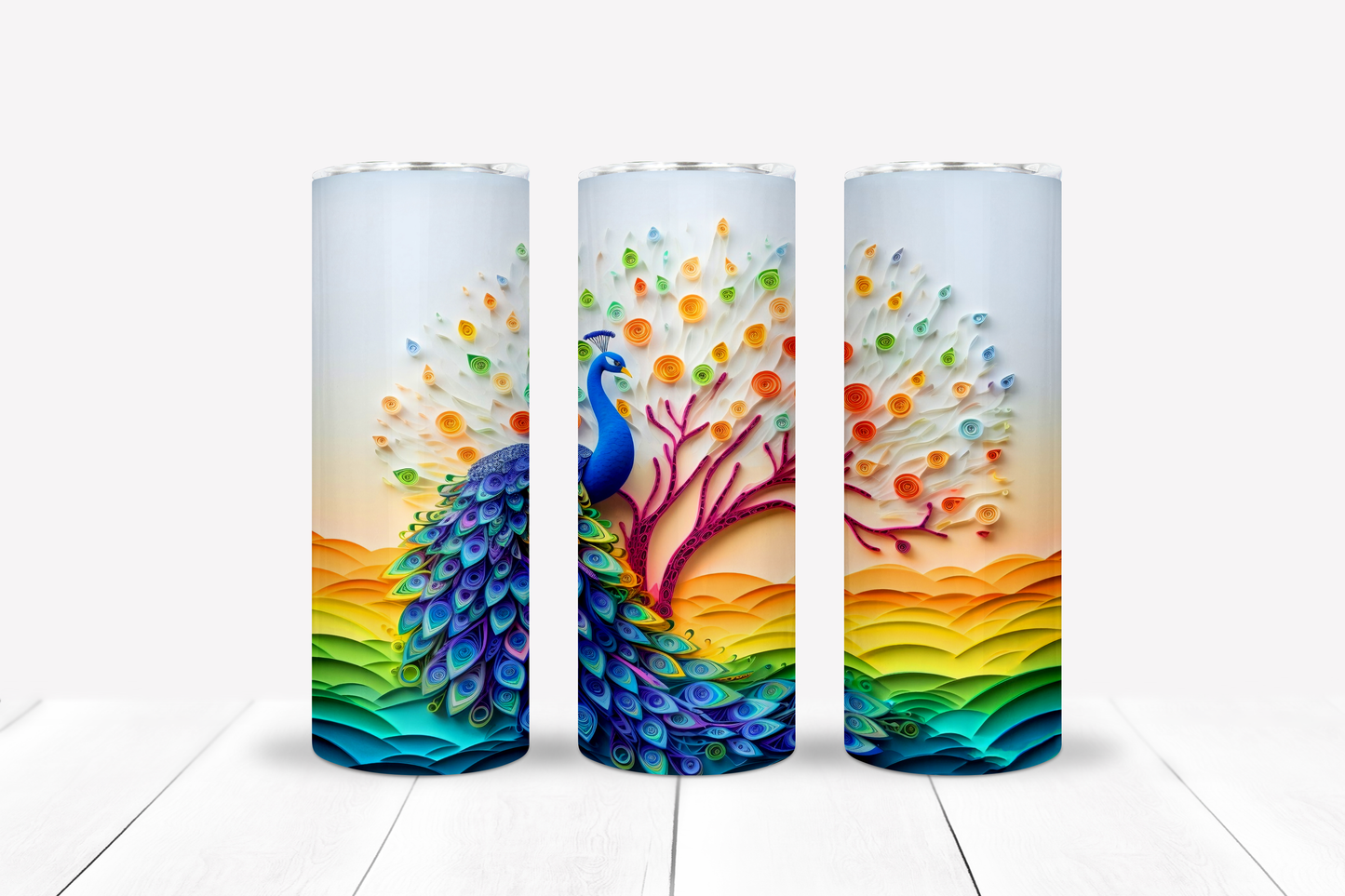 Peacock 20oz Sublimation Tumbler Image Bundle