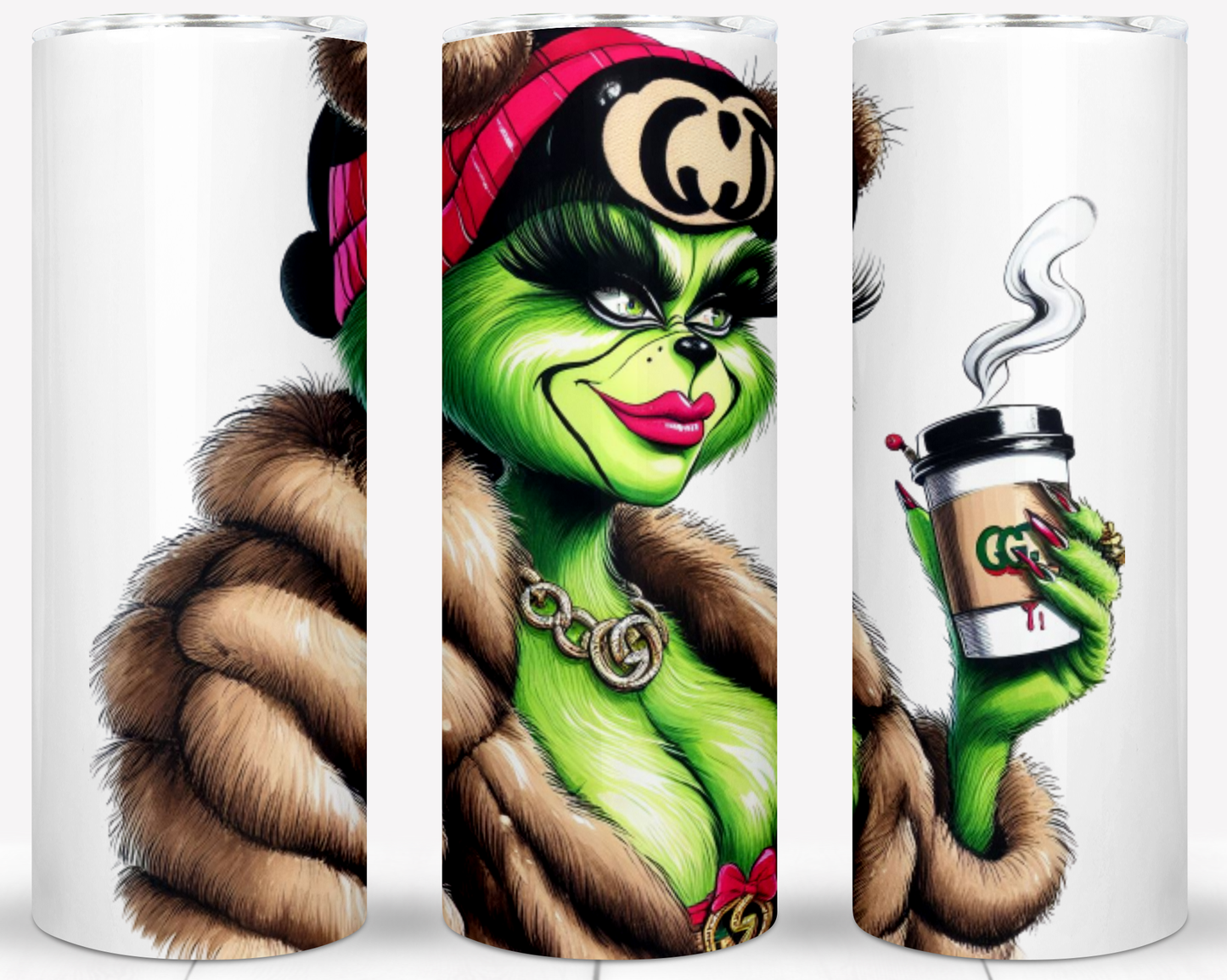 30+ Christmas Brand Grinch Sublimation 20oz Tumbler Images Bundle