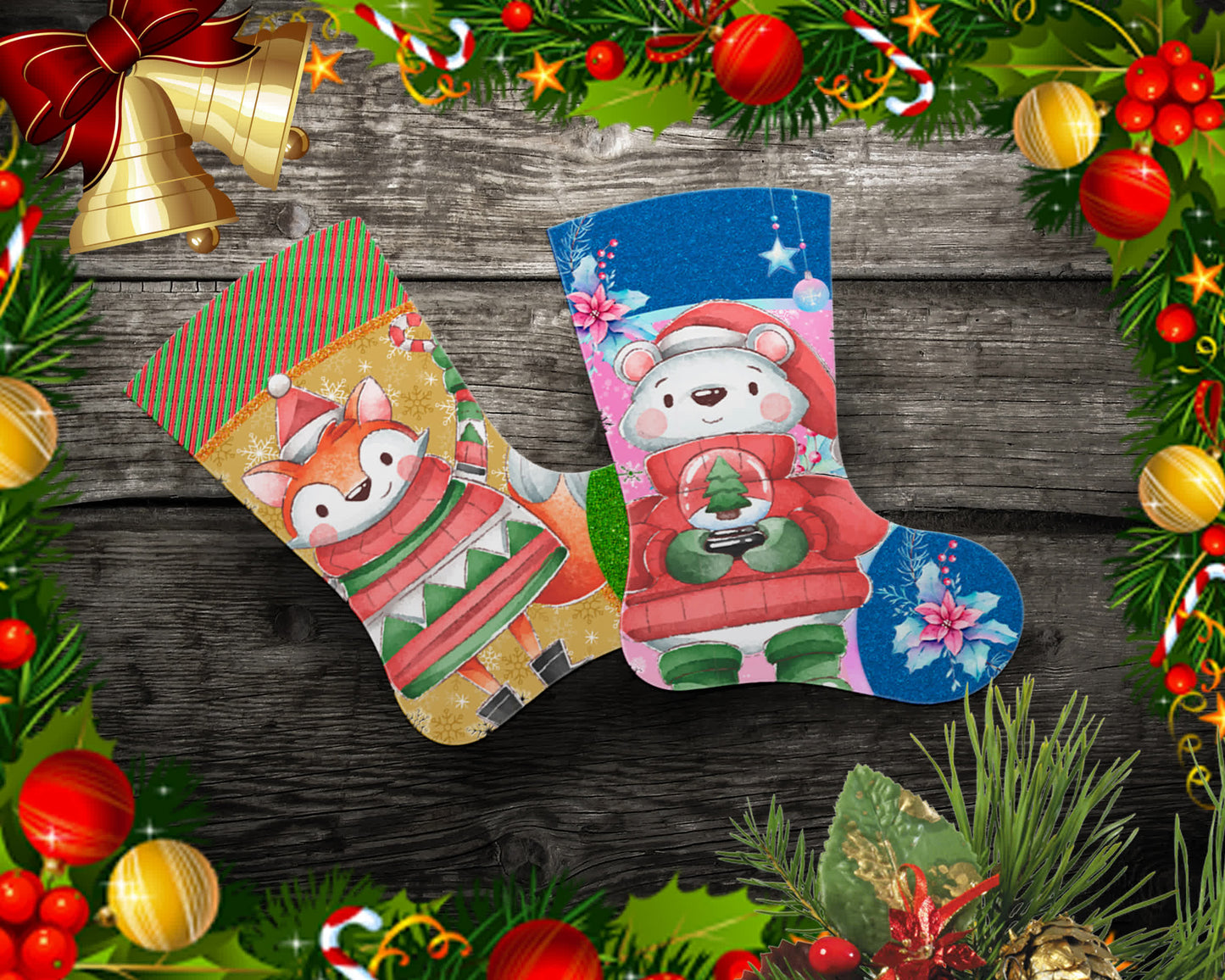 Christmas Sublimation Stocking Images Bundle