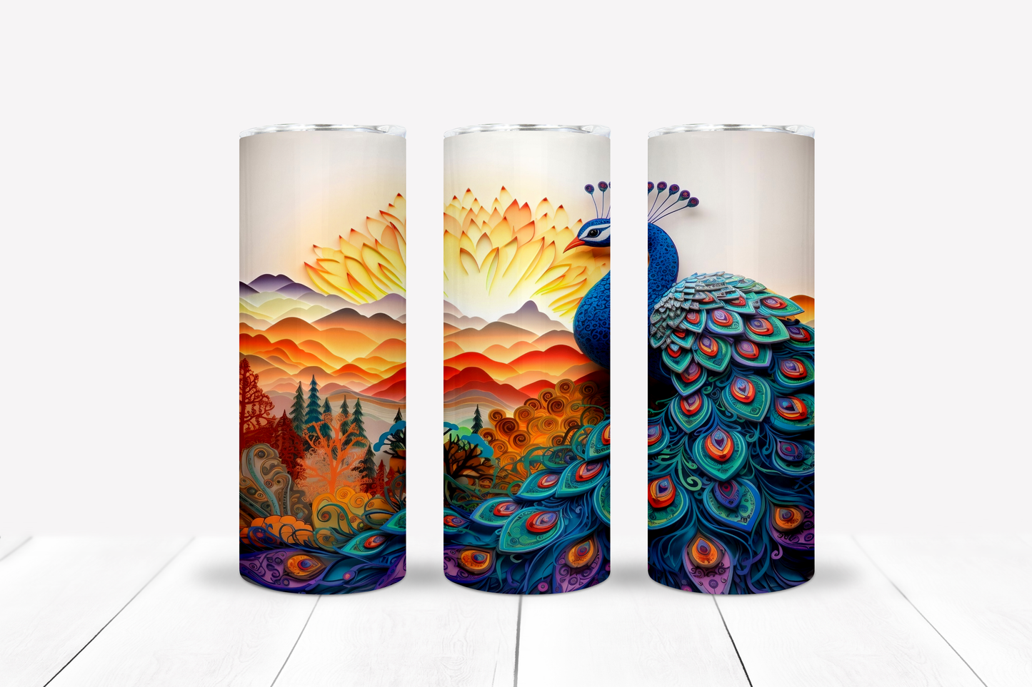 Peacock 20oz Sublimation Tumbler Image Bundle