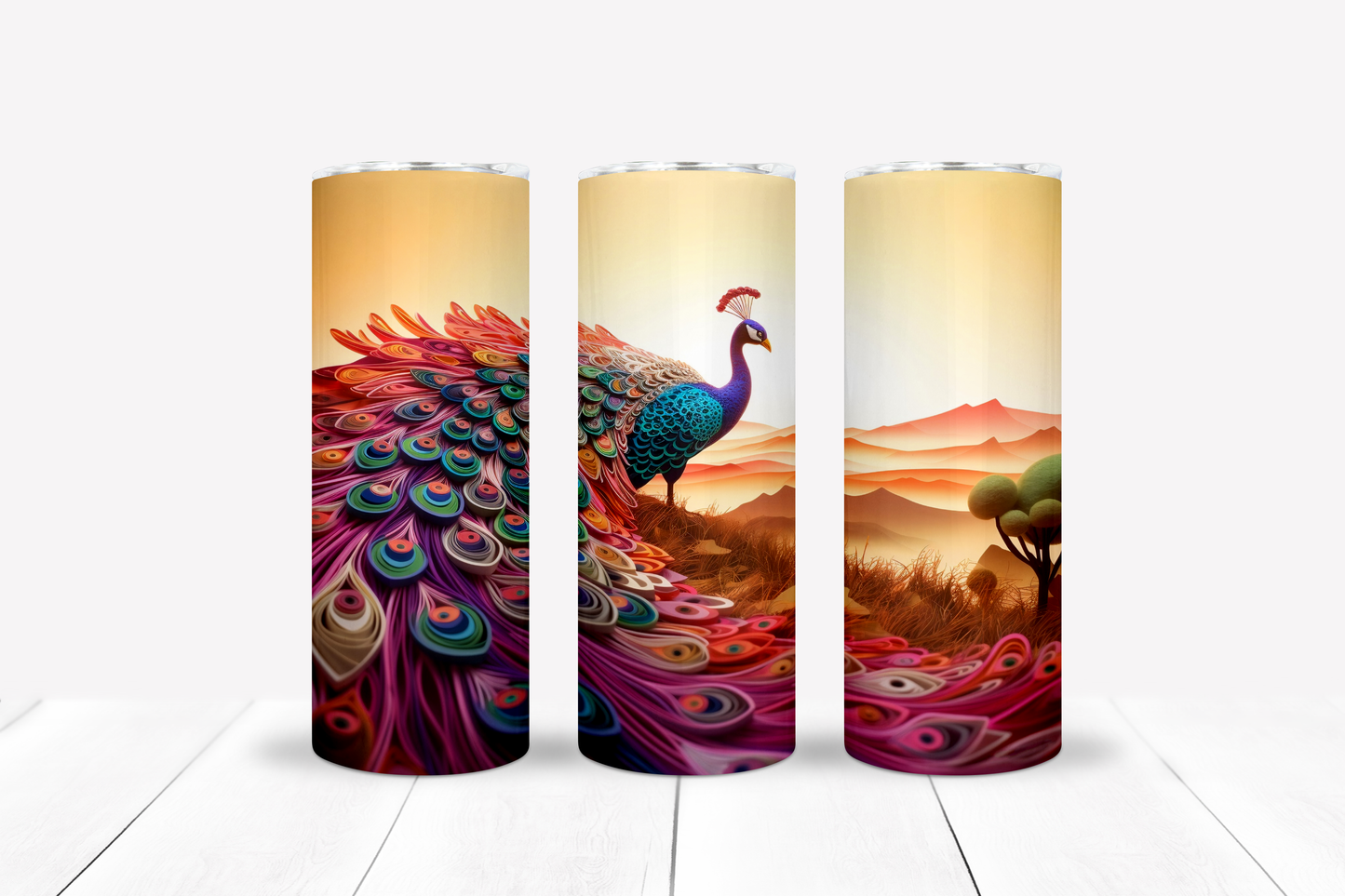 Peacock 20oz Sublimation Tumbler Image Bundle