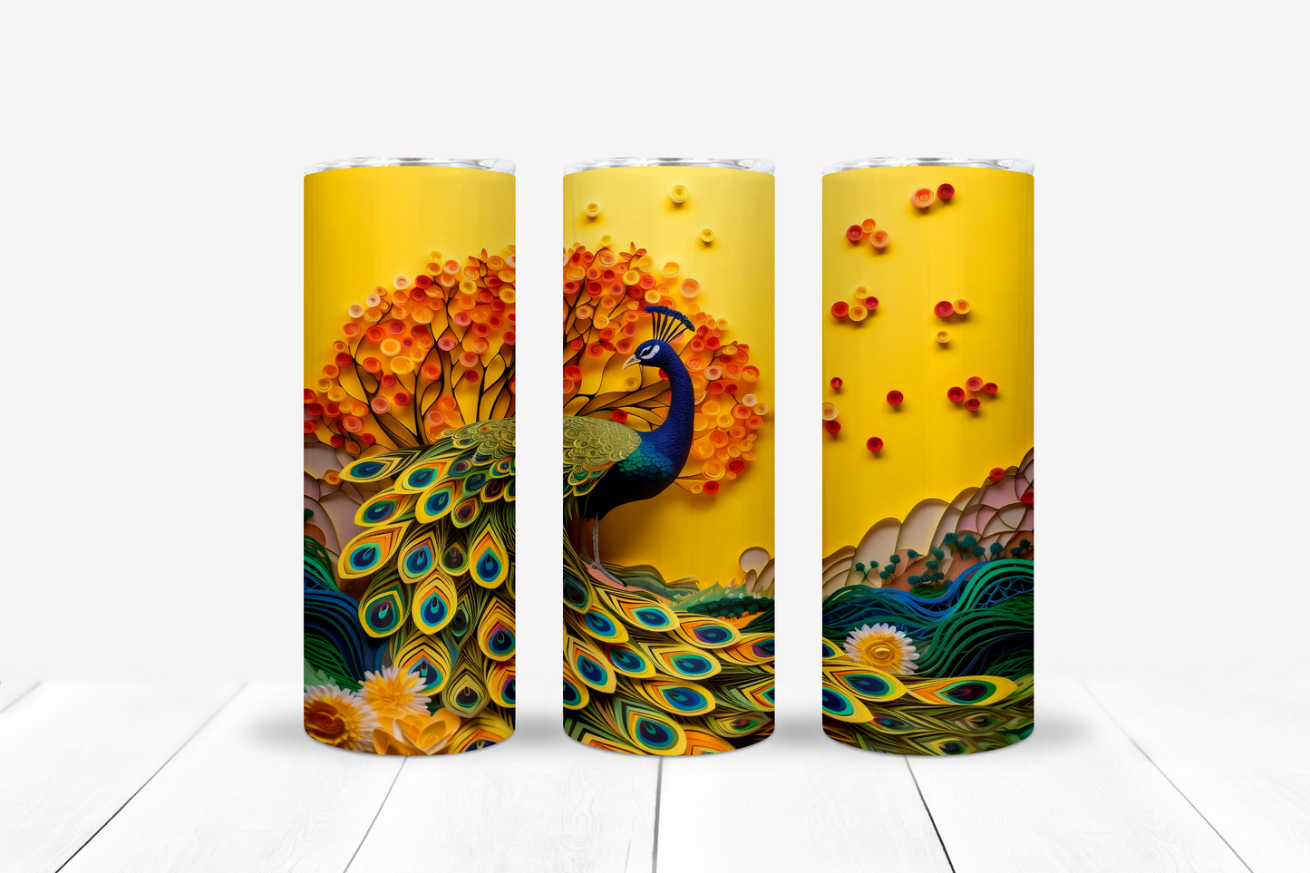 Peacock 20oz Sublimation Tumbler Image Bundle