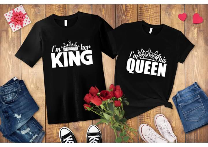 King/Queen Valentine Sublimation/DTF T-Shirt Images Bundle