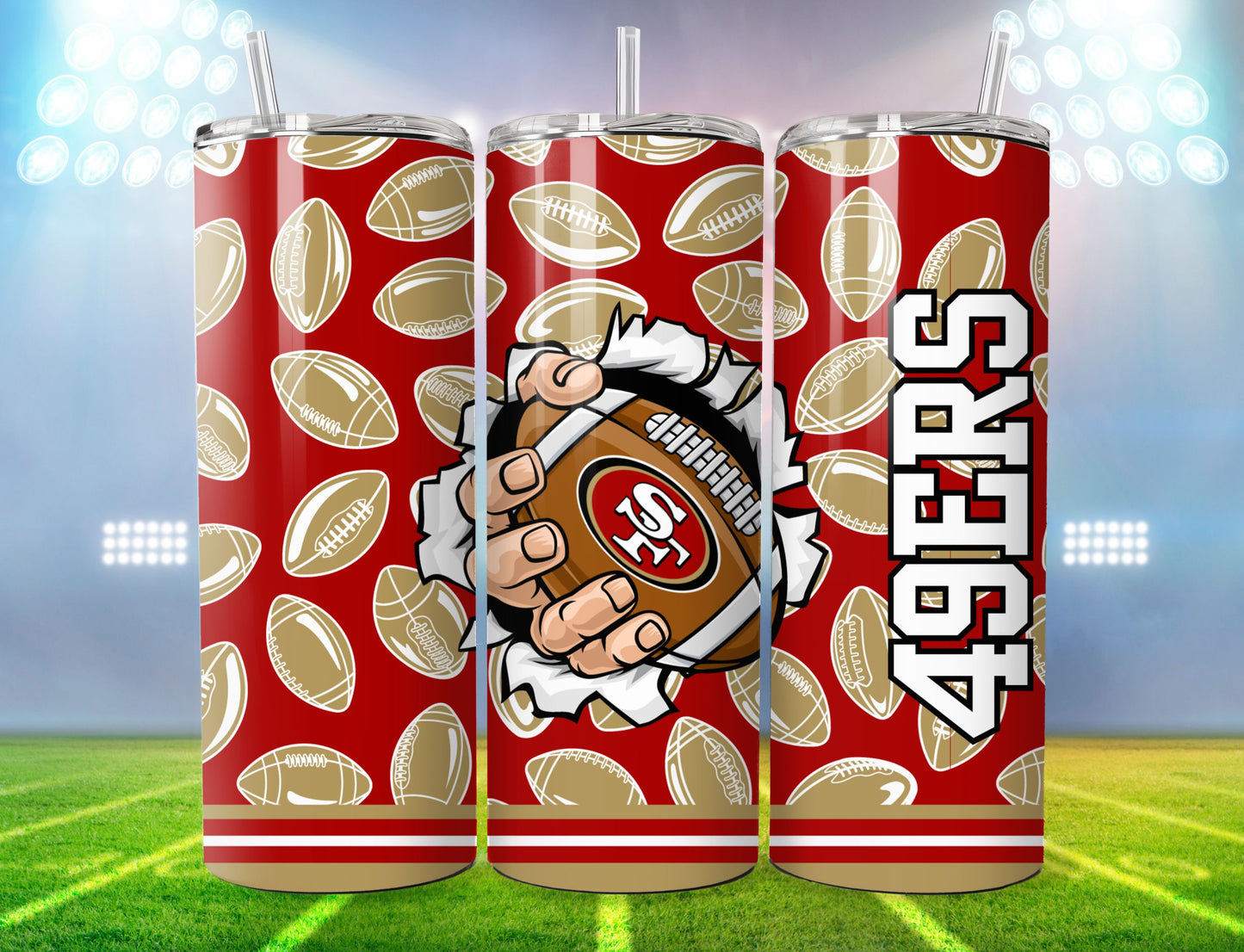 Football 20oz Sublimation Tumbler Image