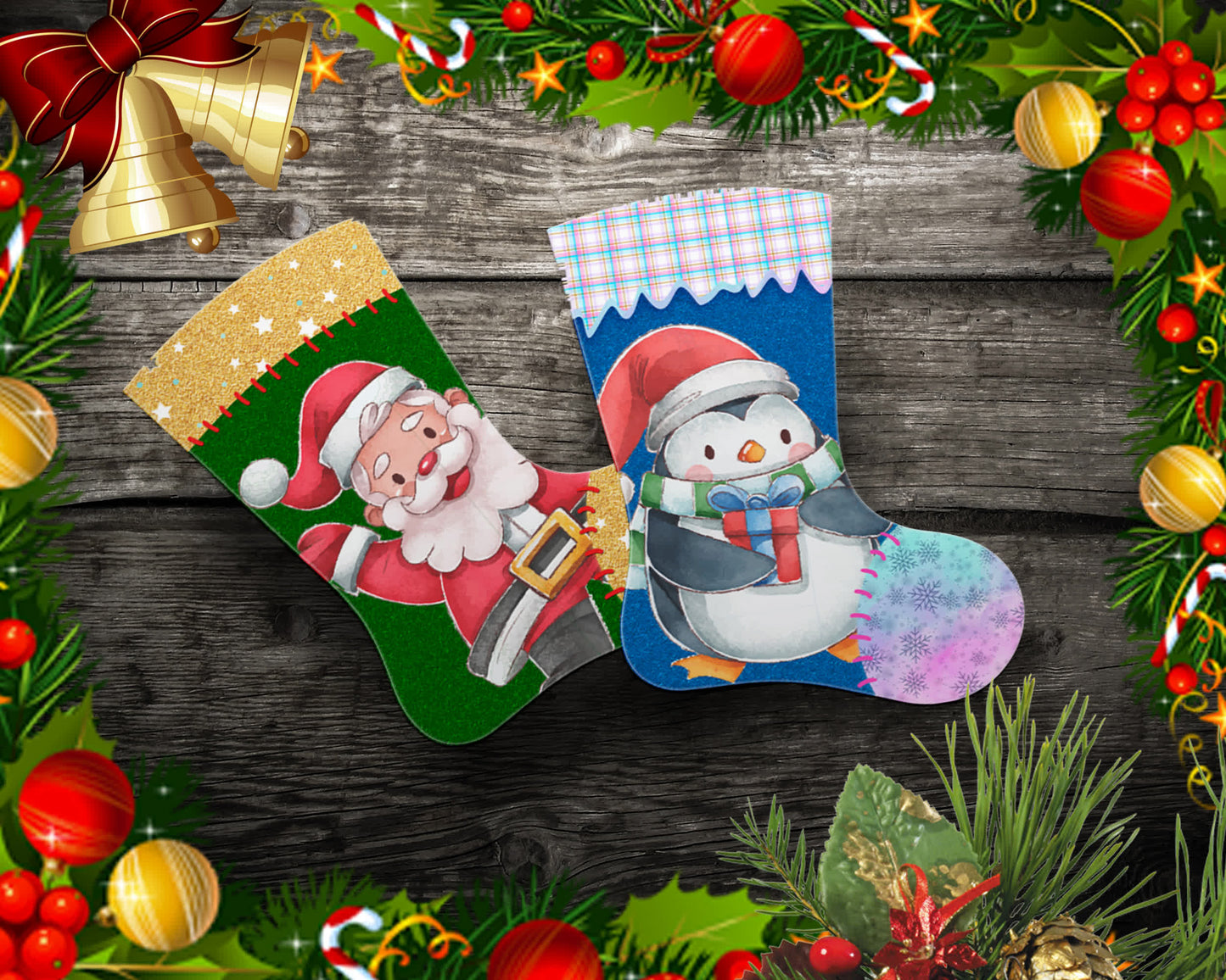 Christmas Sublimation Stocking Images Bundle