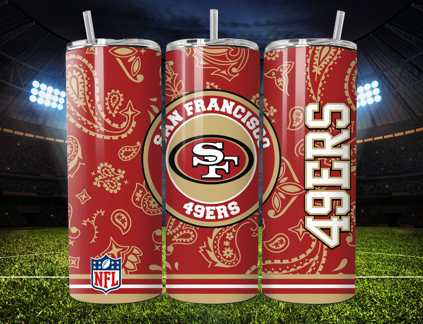 Football 20oz Sublimation Tumbler Image