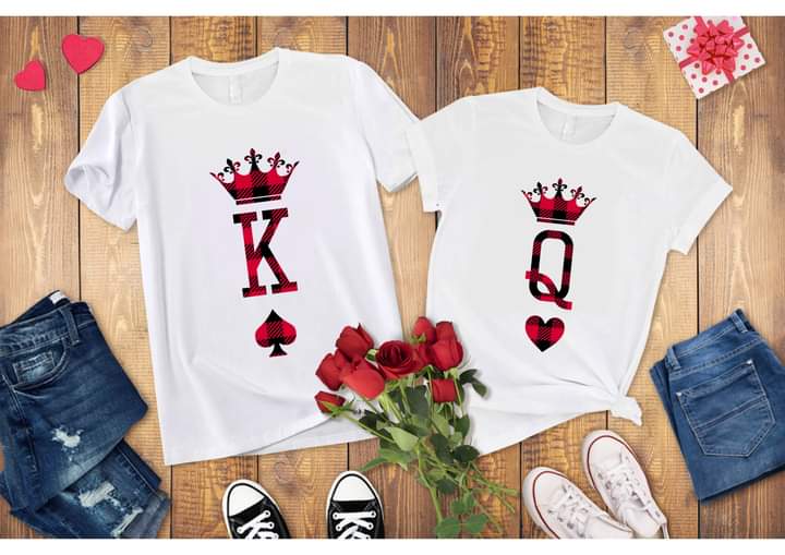 King/Queen Valentine Sublimation/DTF T-Shirt Images Bundle