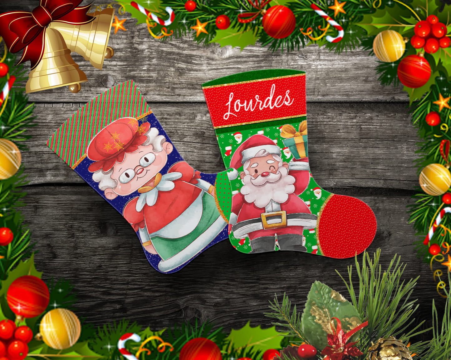 Christmas Sublimation Stocking Images Bundle