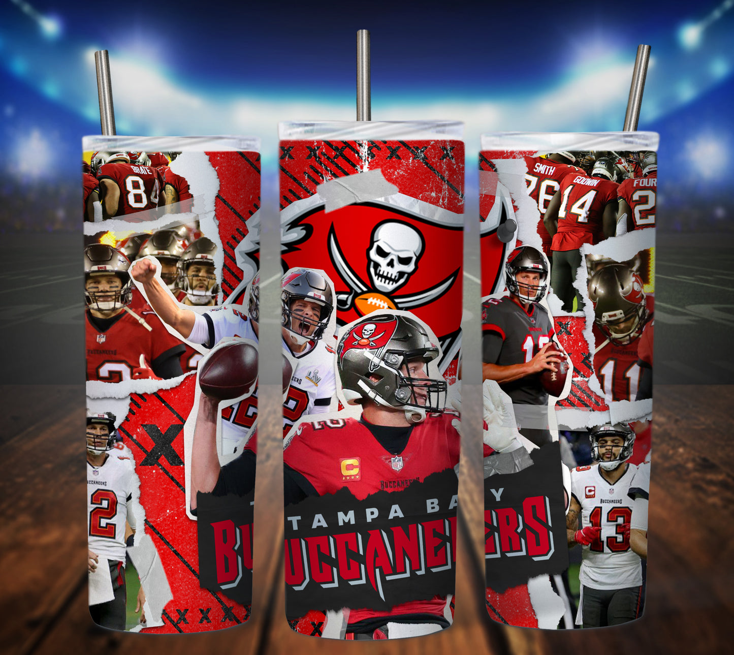 Football 20oz Sublimation Tumbler Image