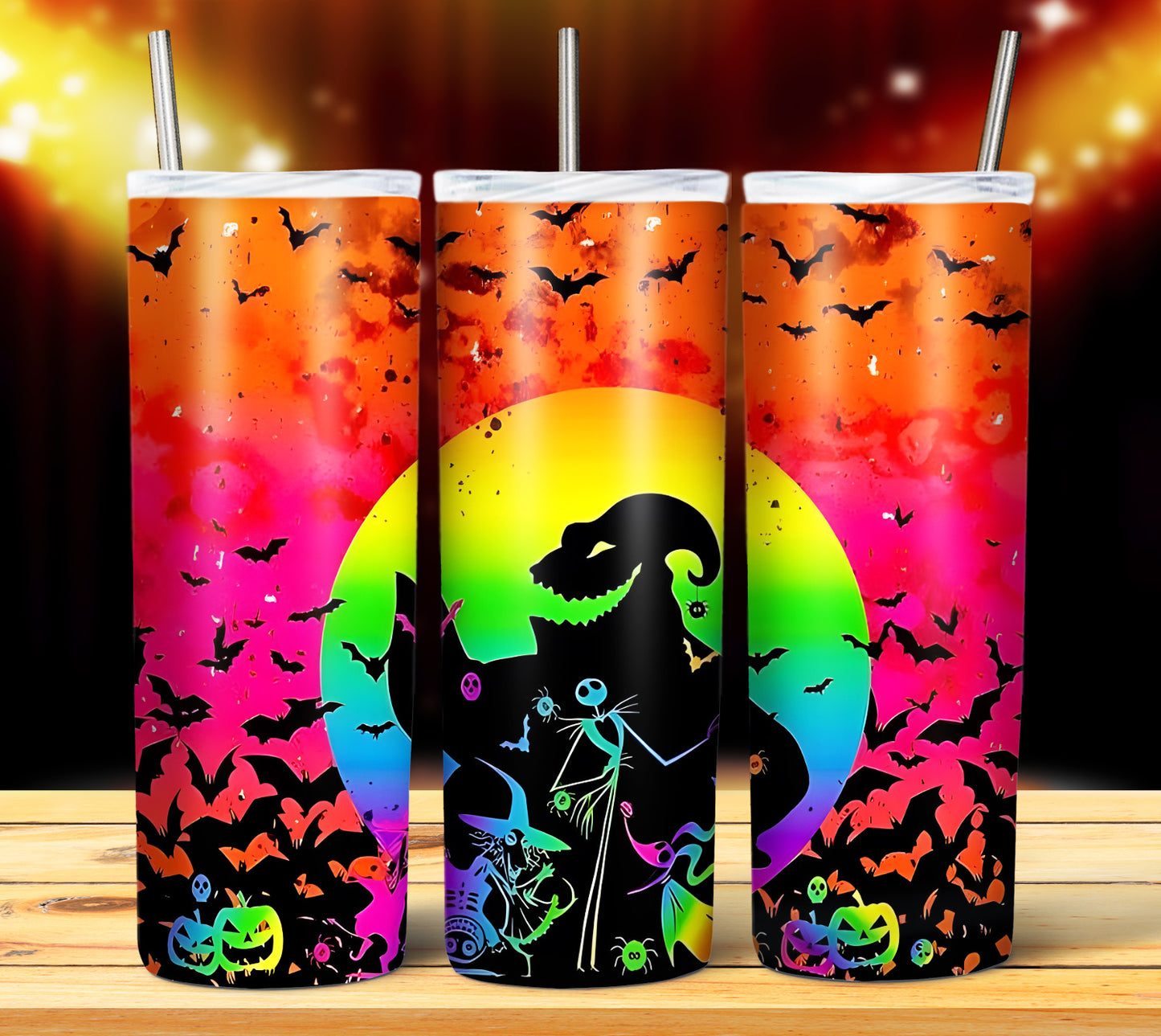 20 Colorful Halloween Sublimation 20oz Images Bundle