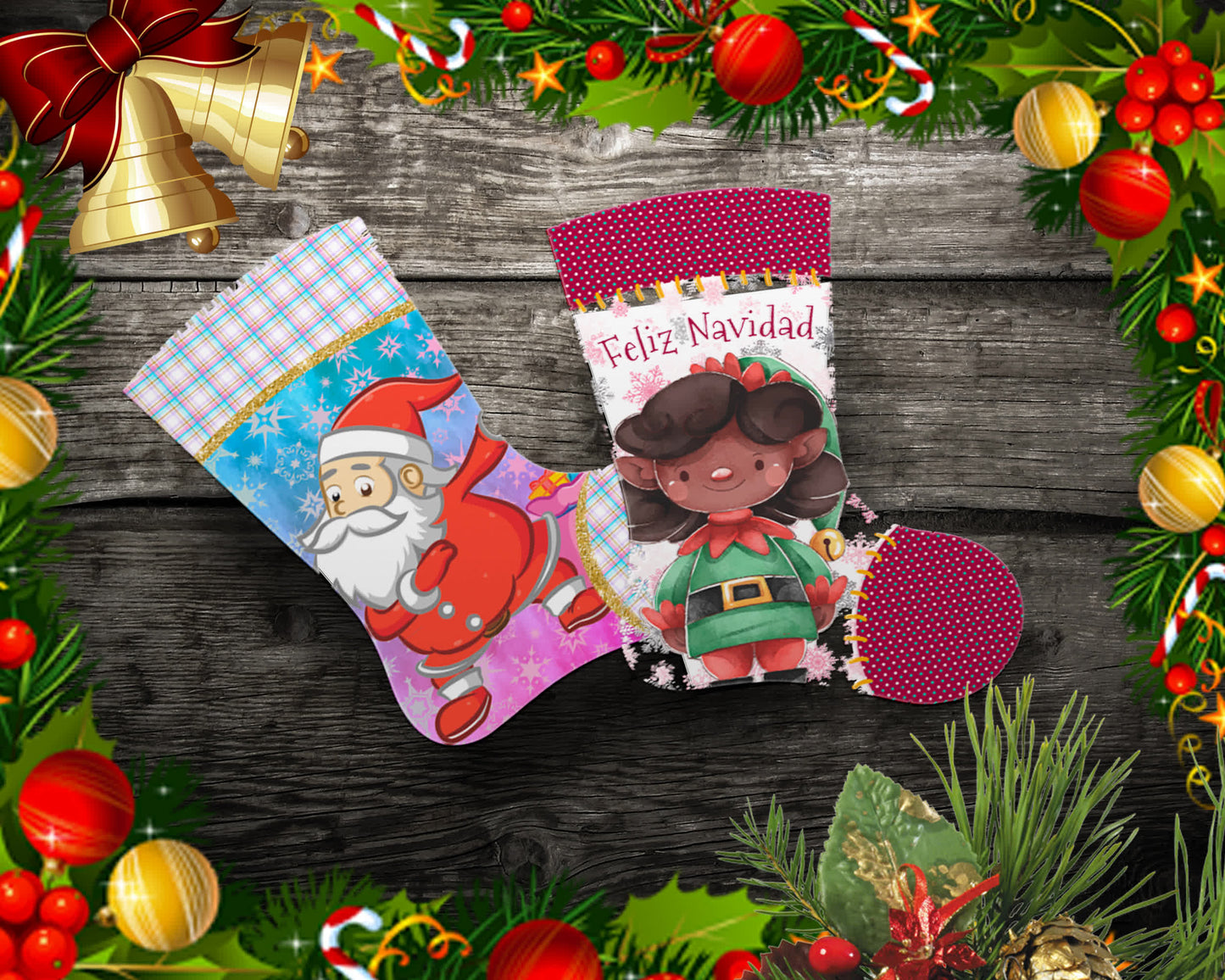 Christmas Sublimation Stocking Images Bundle