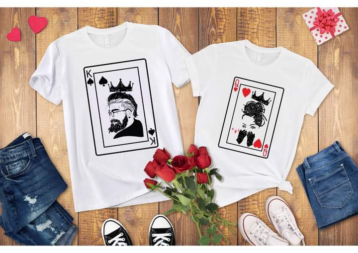 King/Queen Valentine Sublimation/DTF T-Shirt Images Bundle