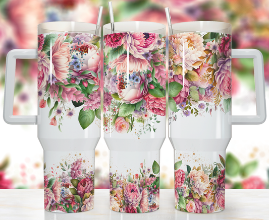 Floral 40oz Sublimation Tumbler Image