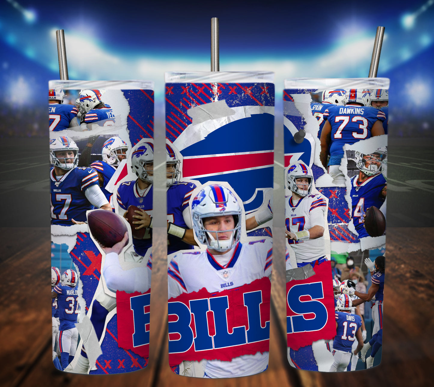 Football 20oz Sublimation Tumbler Image