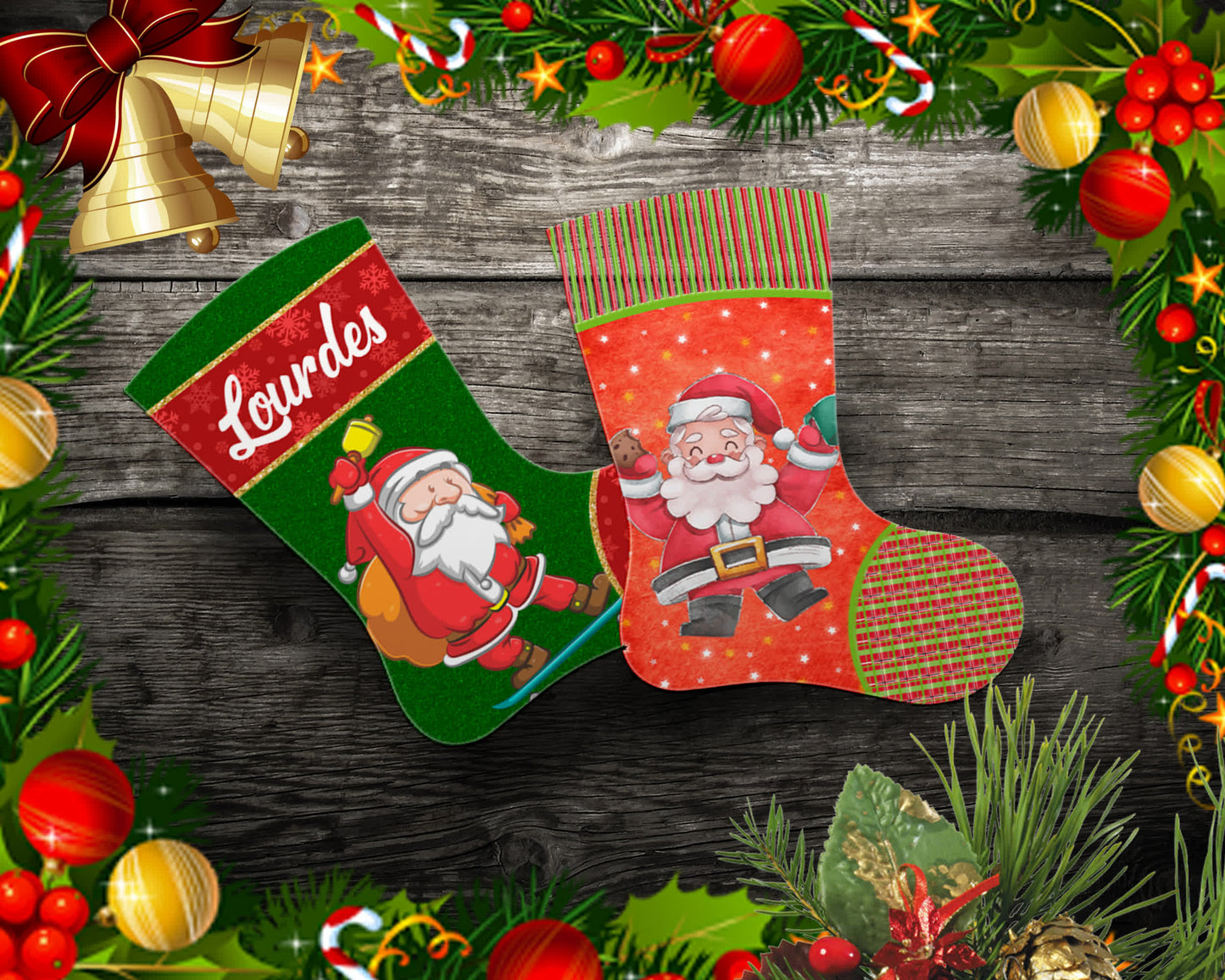 Christmas Sublimation Stocking Images Bundle