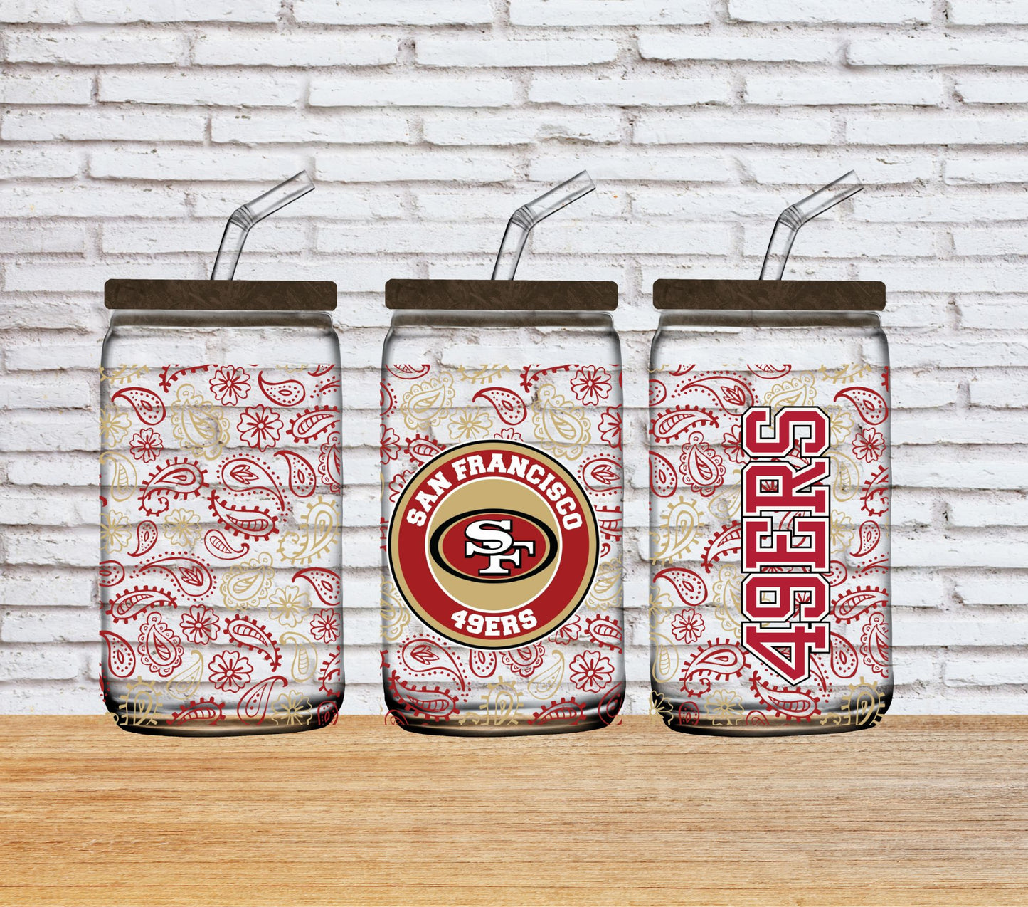 Football 16oz Sublimation Libbey Glass Image