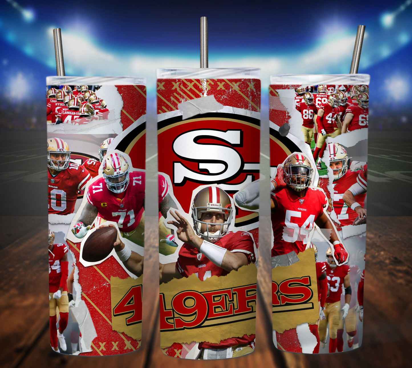 Football 20oz Sublimation Tumbler Image