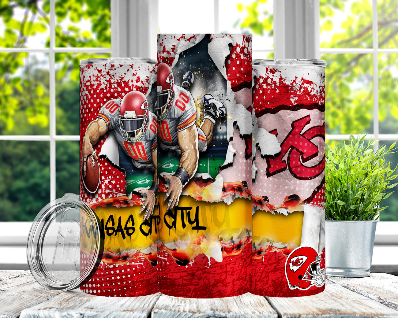 Football 20oz Sublimation Tumbler Image