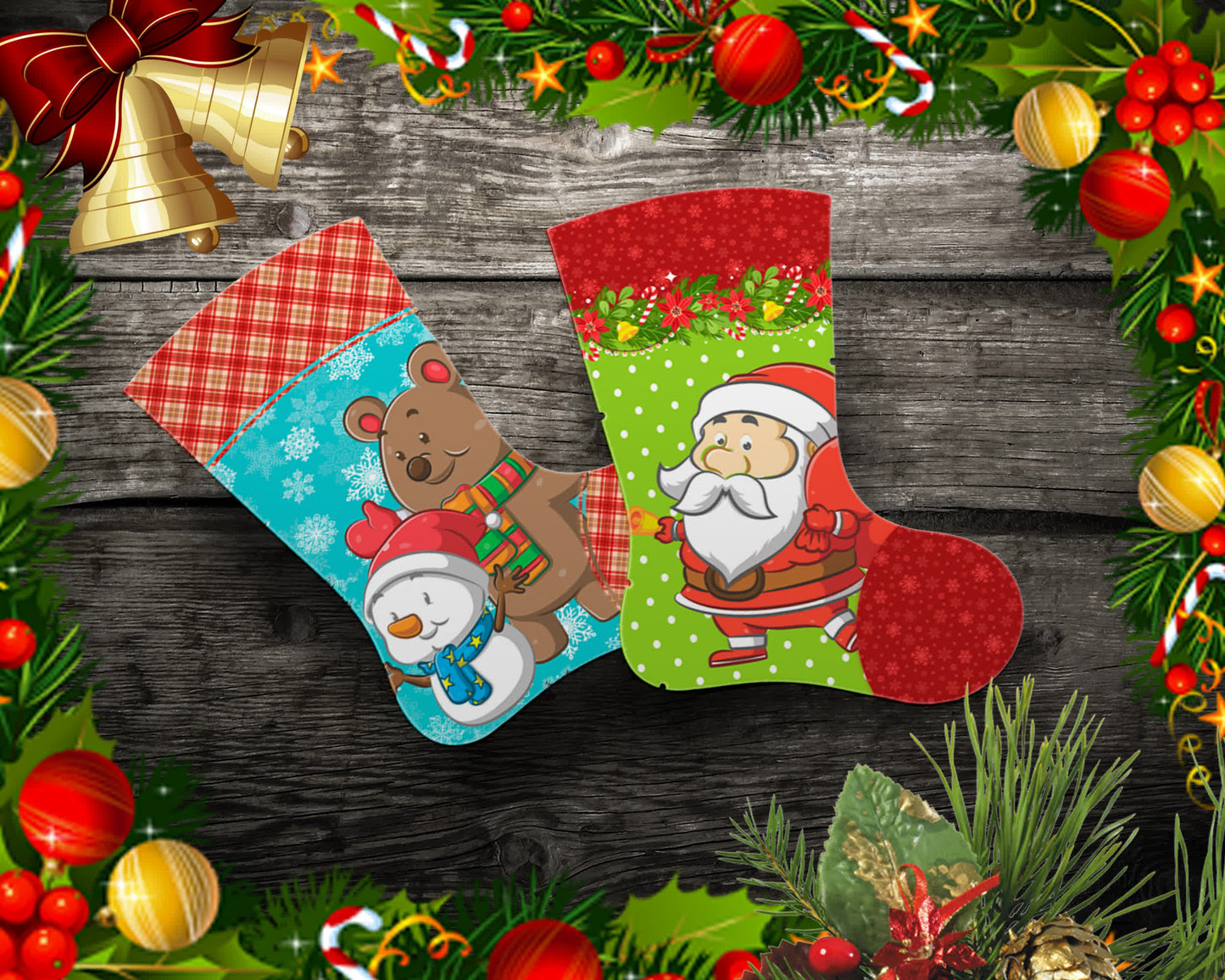 Christmas Sublimation Stocking Images Bundle