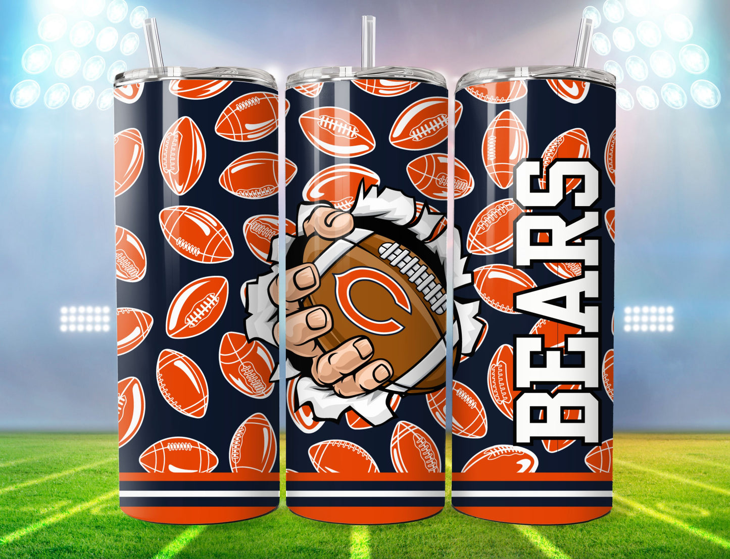 Football 20oz Sublimation Tumbler Image