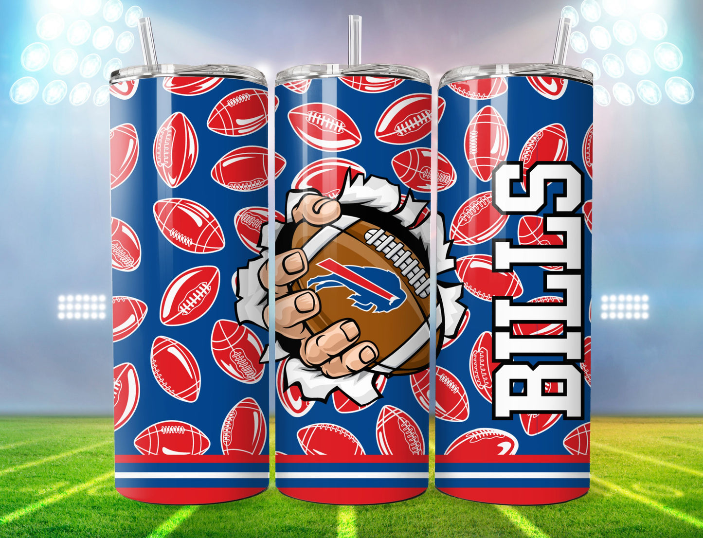 Football 20oz Sublimation Tumbler Image