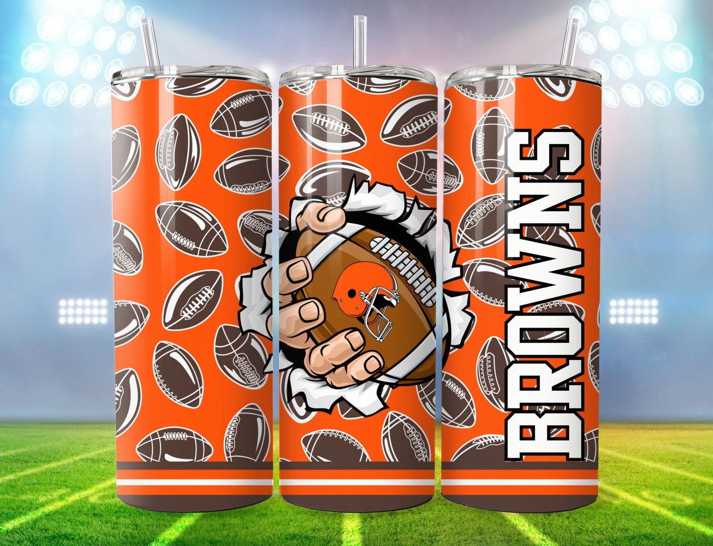 Football 20oz Sublimation Tumbler Image