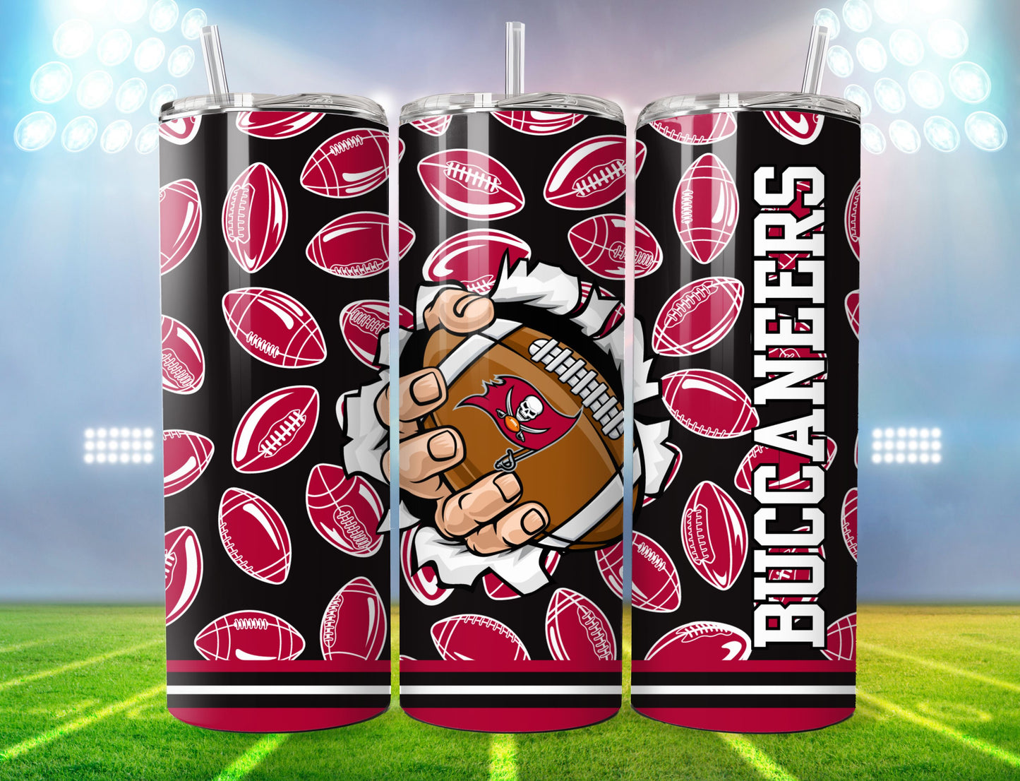 Football 20oz Sublimation Tumbler Image