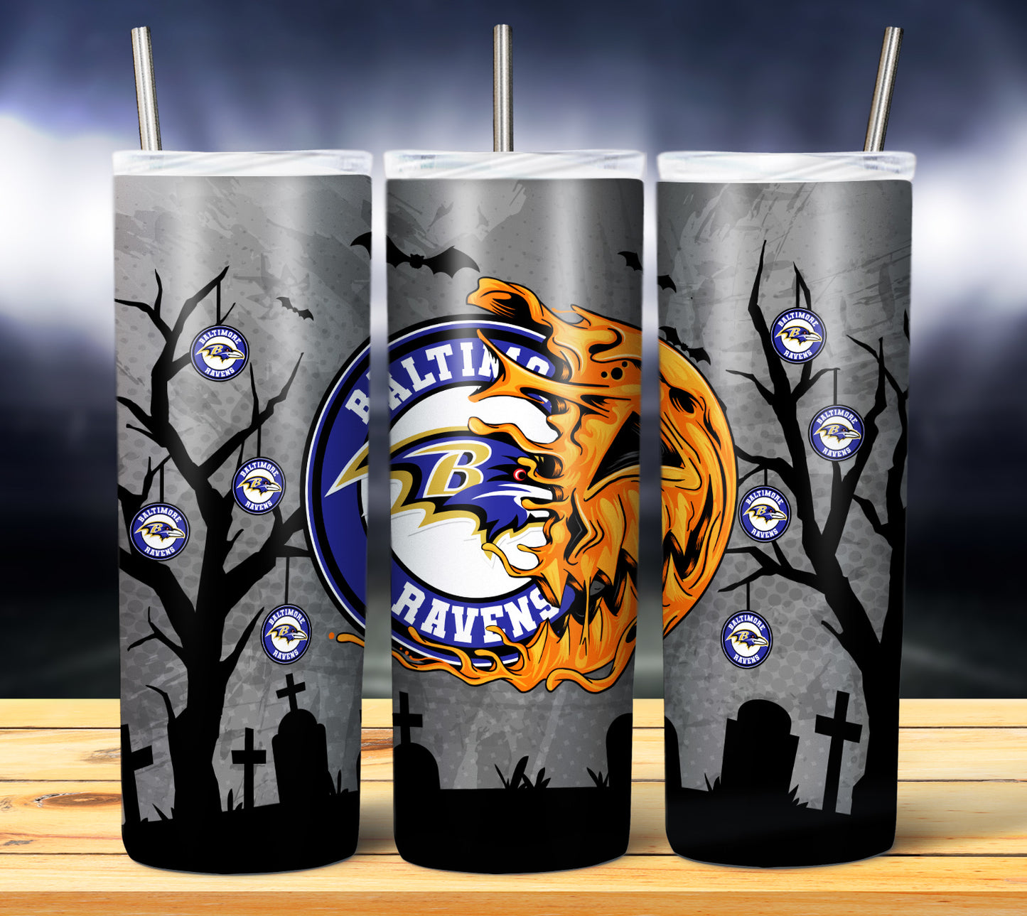 Jack o Lantern Football 20oz Sublimation Tumbler Image