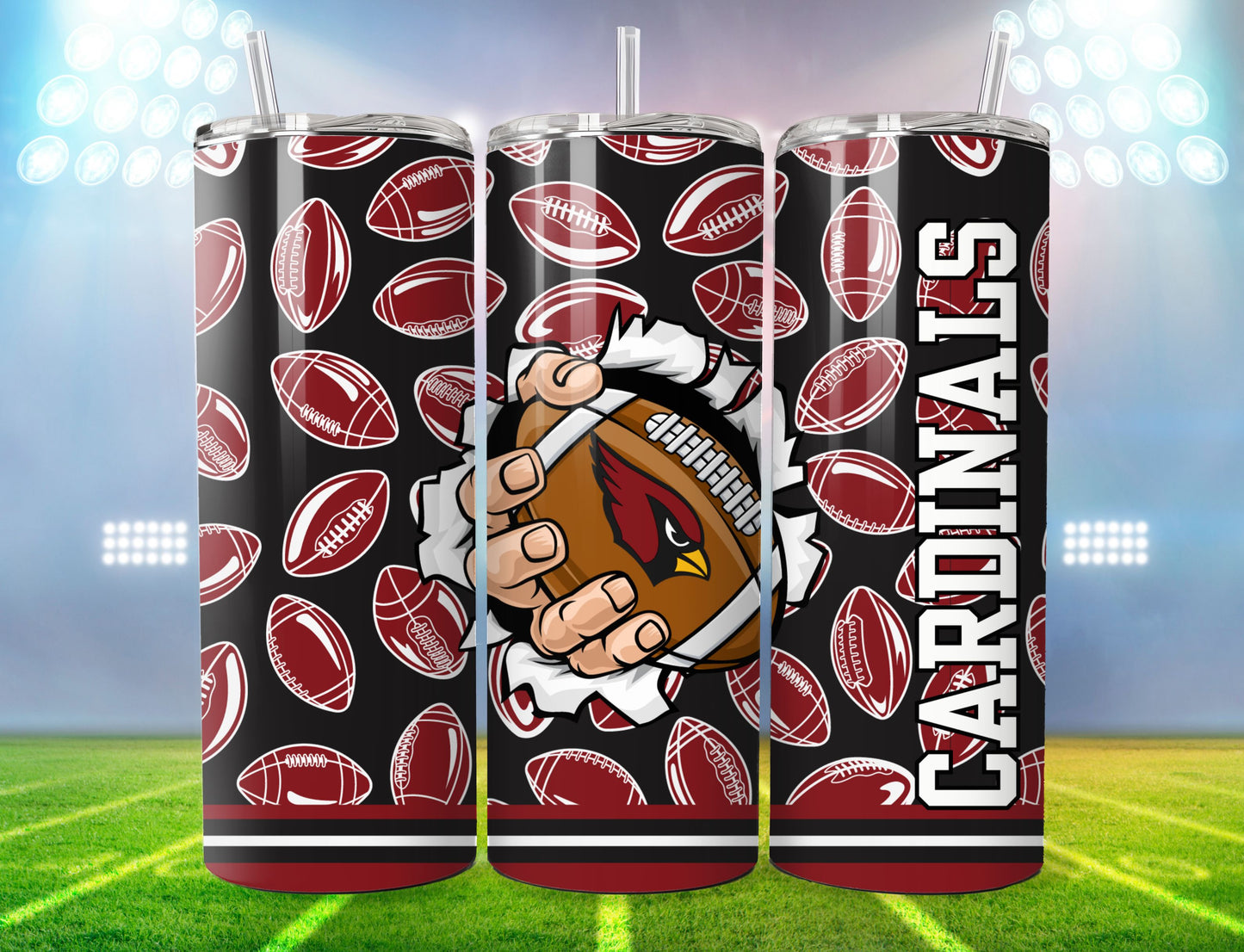 Football 20oz Sublimation Tumbler Image