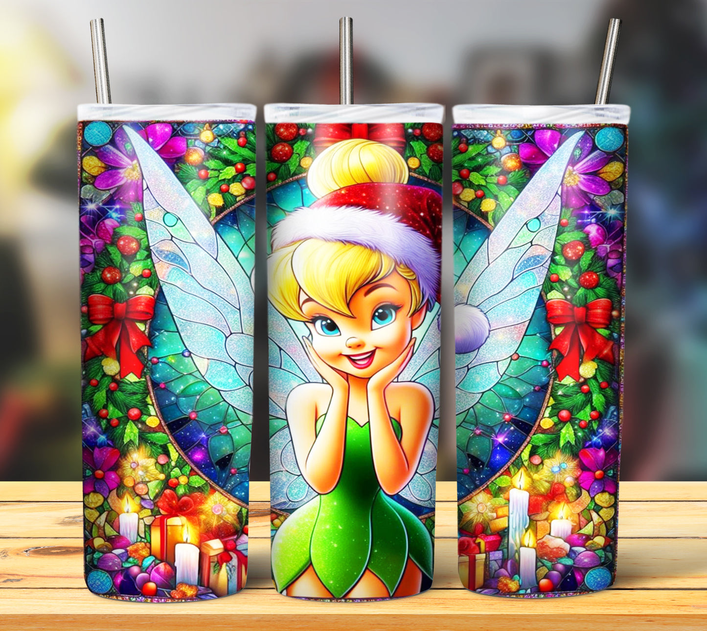 60+ Stain Glass Cartoon Christmas Sublimation Tumbler Images Bundle 20 oz