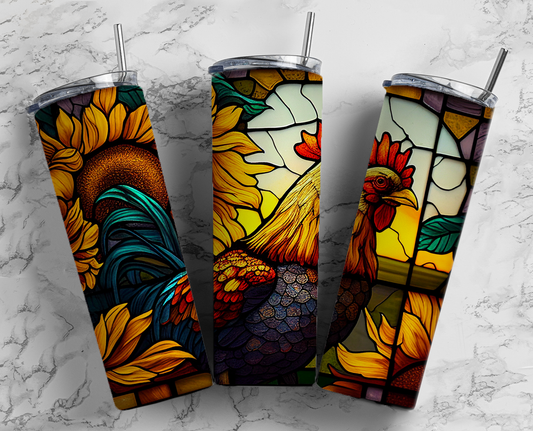 Stain Glass Rooster 20oz Sublimation Tumbler Image