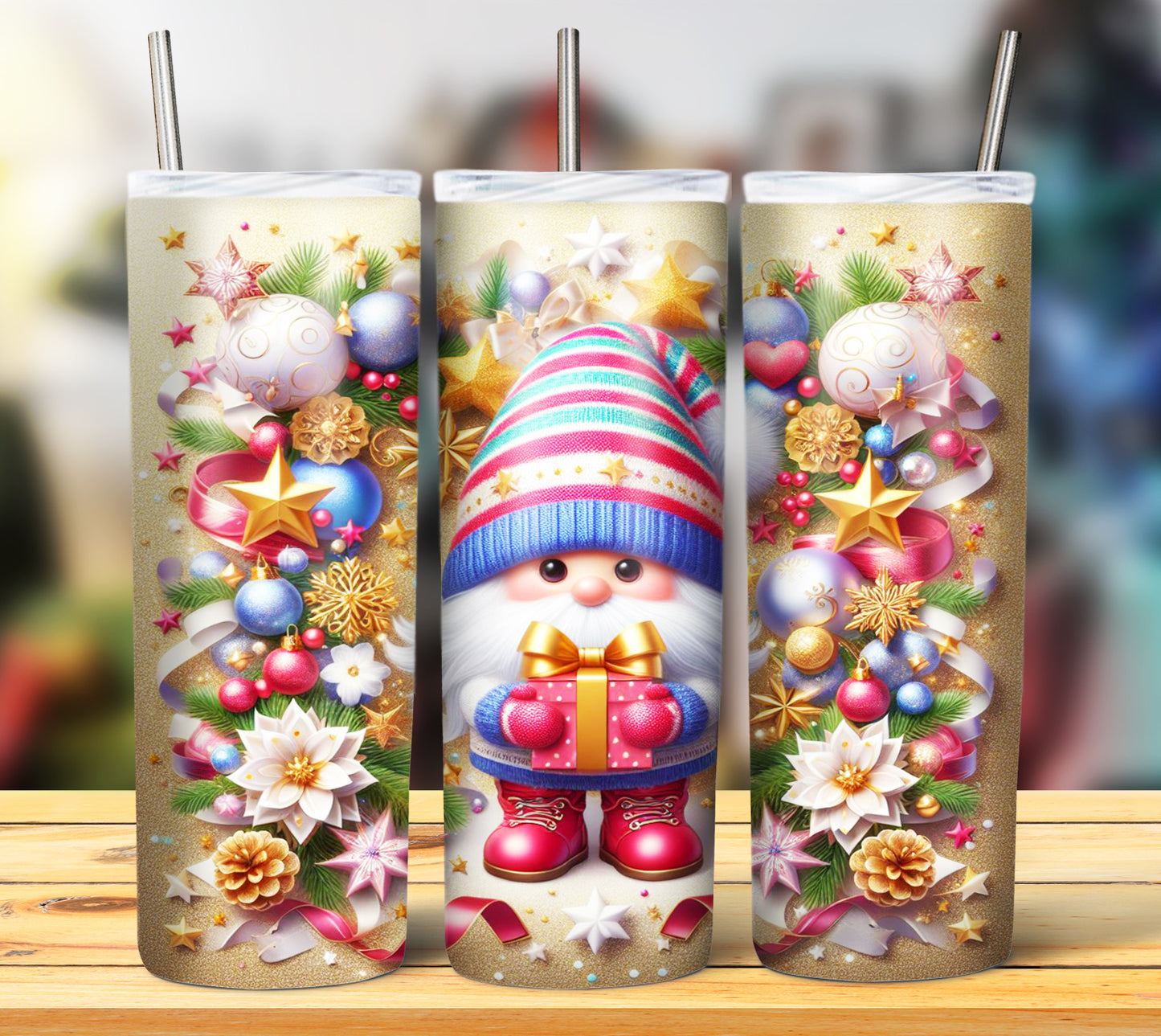 Christmas Gnomes Sublimation 20oz Images Bundle