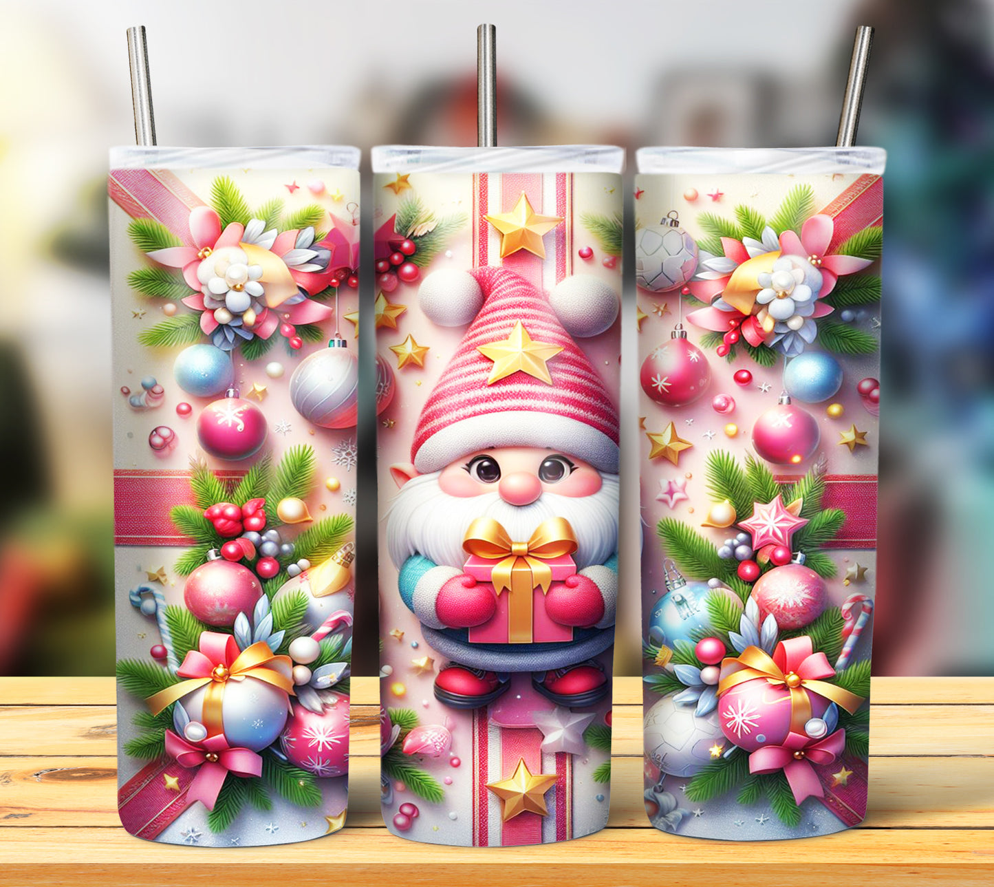 Christmas Gnomes Sublimation 20oz Images Bundle