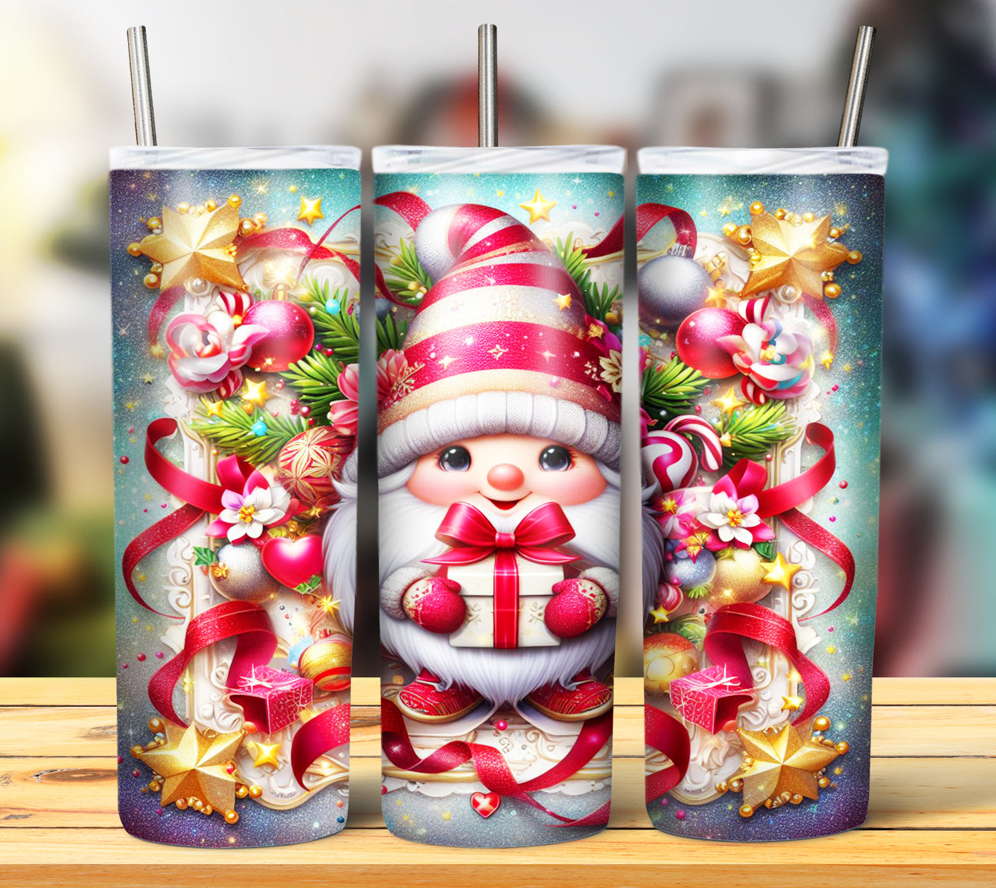 Christmas Gnomes Sublimation 20oz Images Bundle