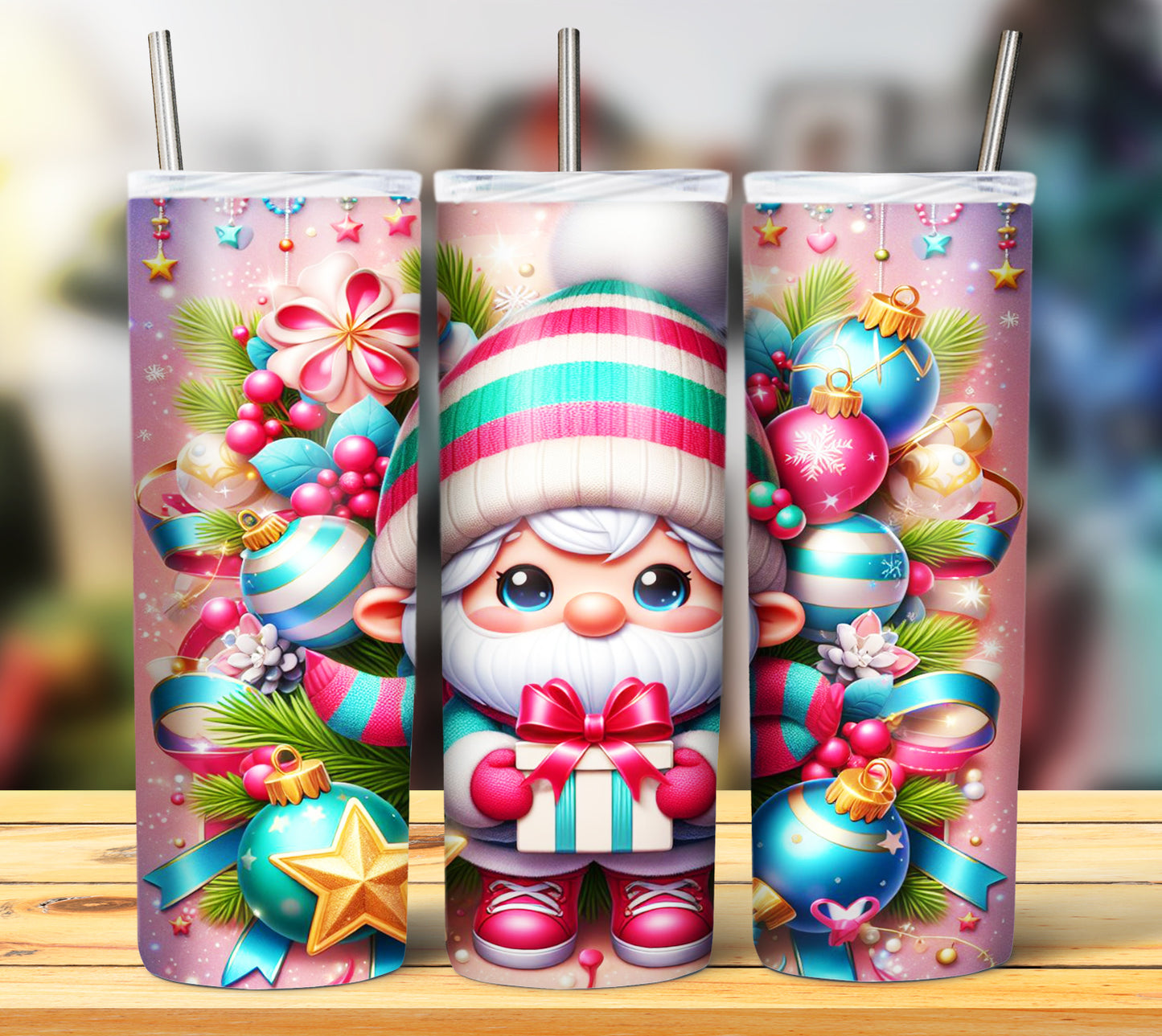 Christmas Gnomes Sublimation 20oz Images Bundle